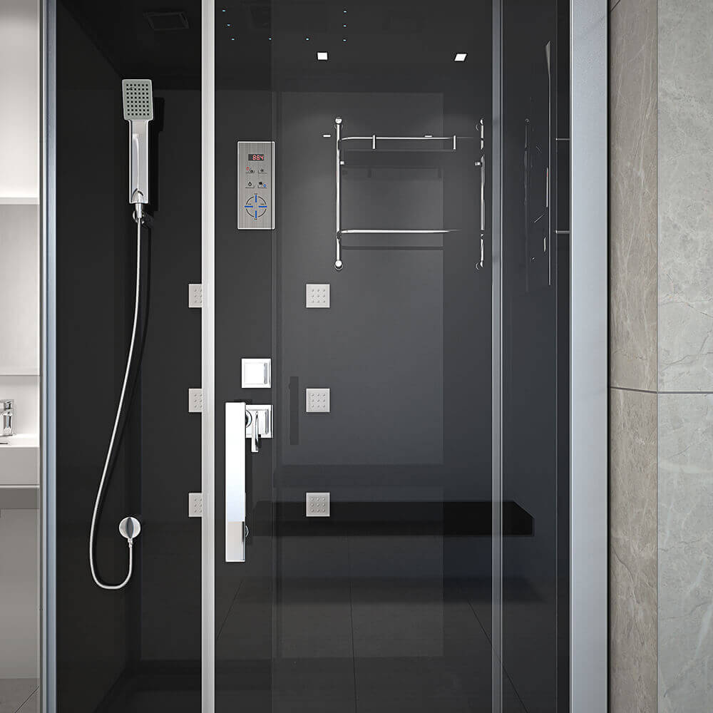 Duschkabine mit LED-Beleuchtung WAVE XL - 120 x 80 cm