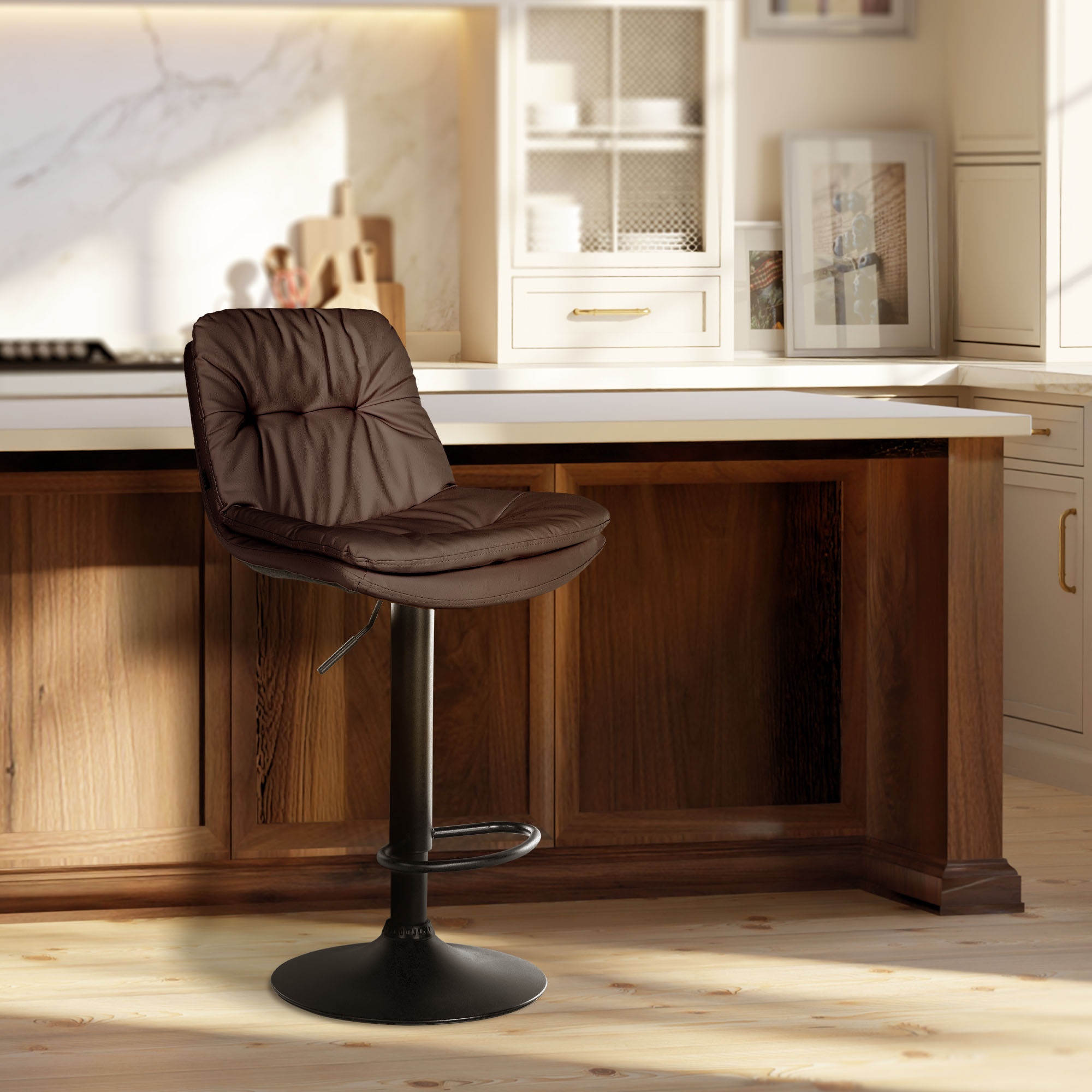 Barhocker Laurel Kunstleder schwarz, braun