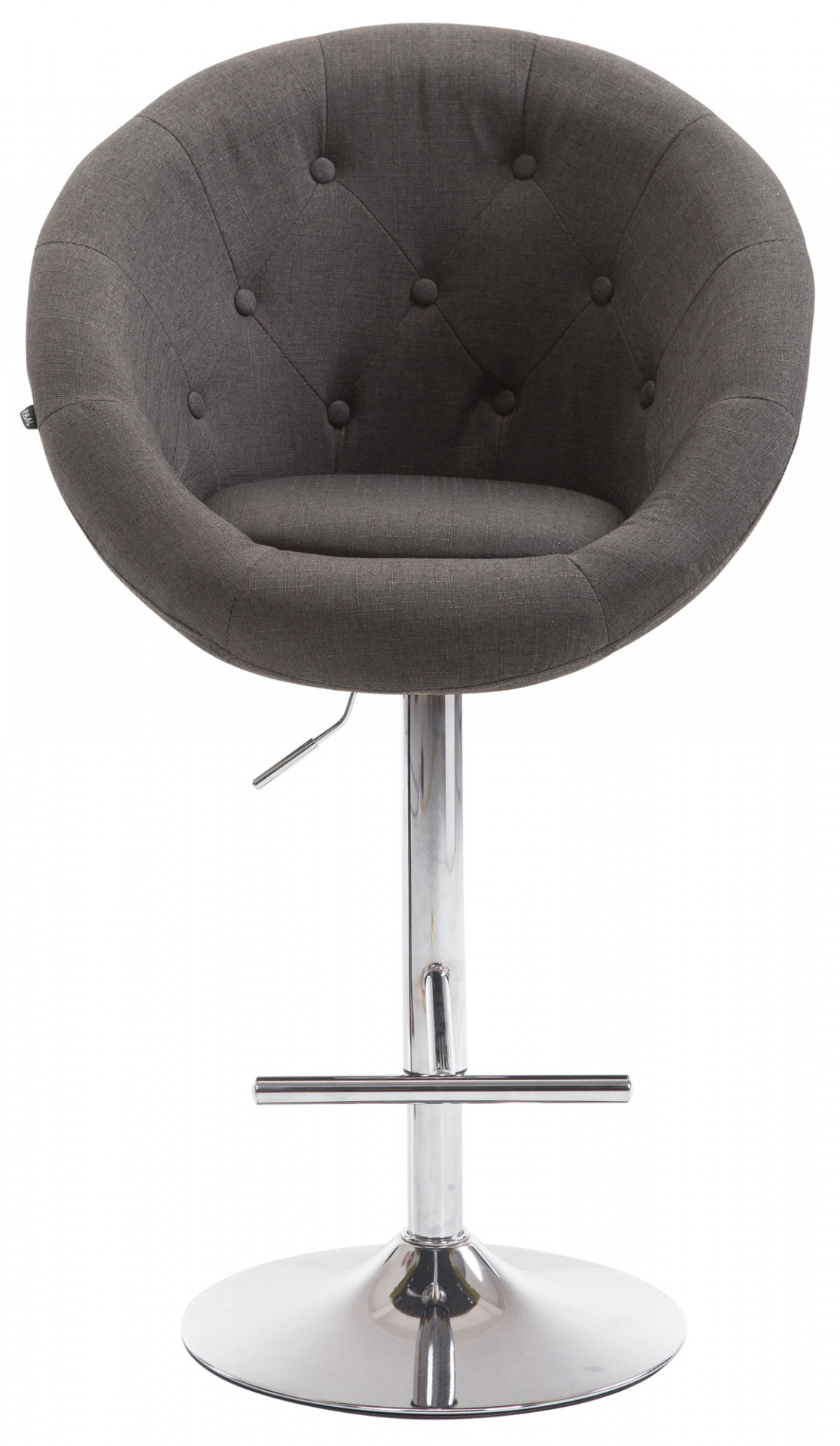 Barhocker London V2 Stoff chrom, dunkelgrau