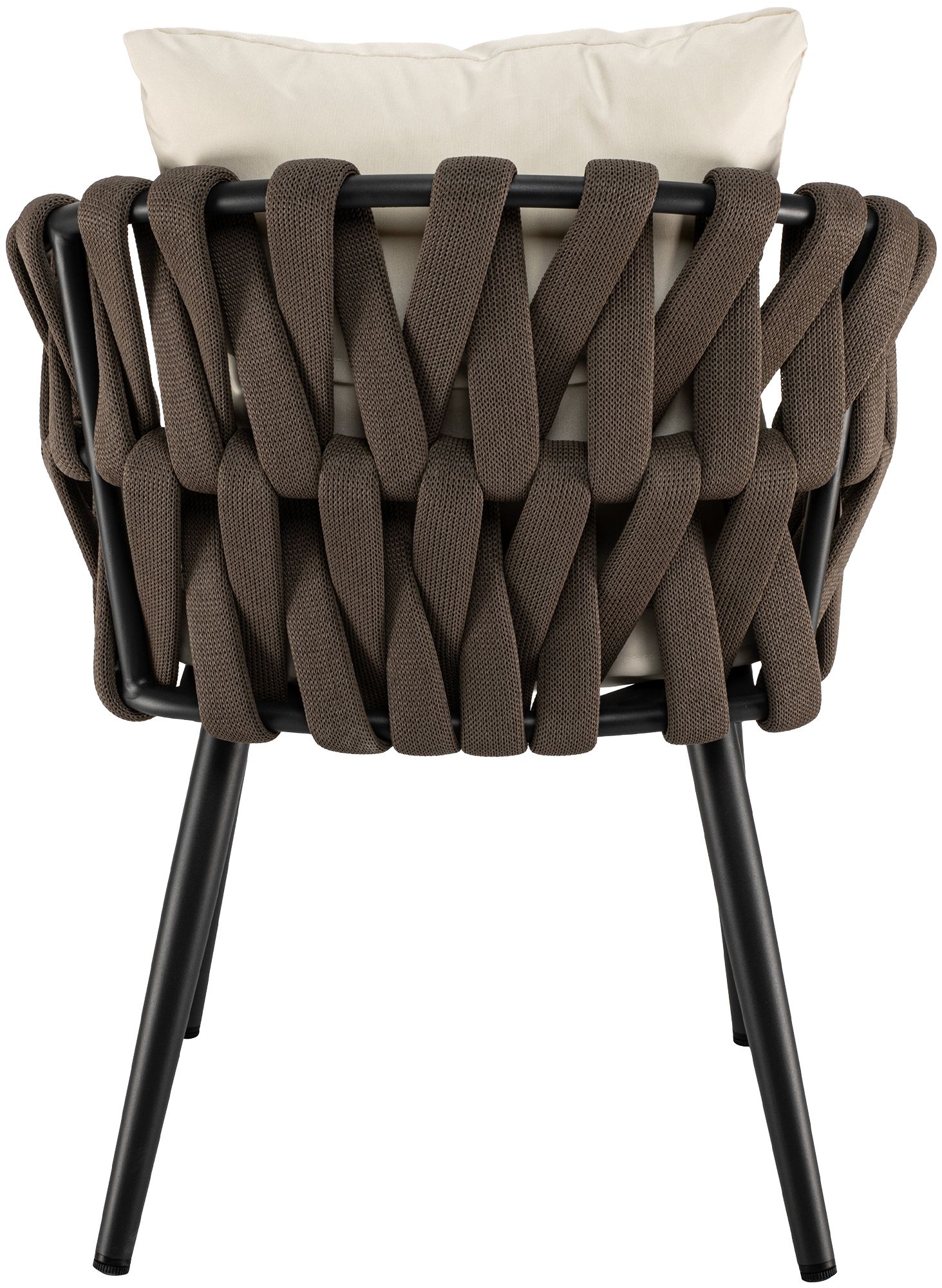 Gartenstuhl Naxos Taupe mit Sitzkissen, creme