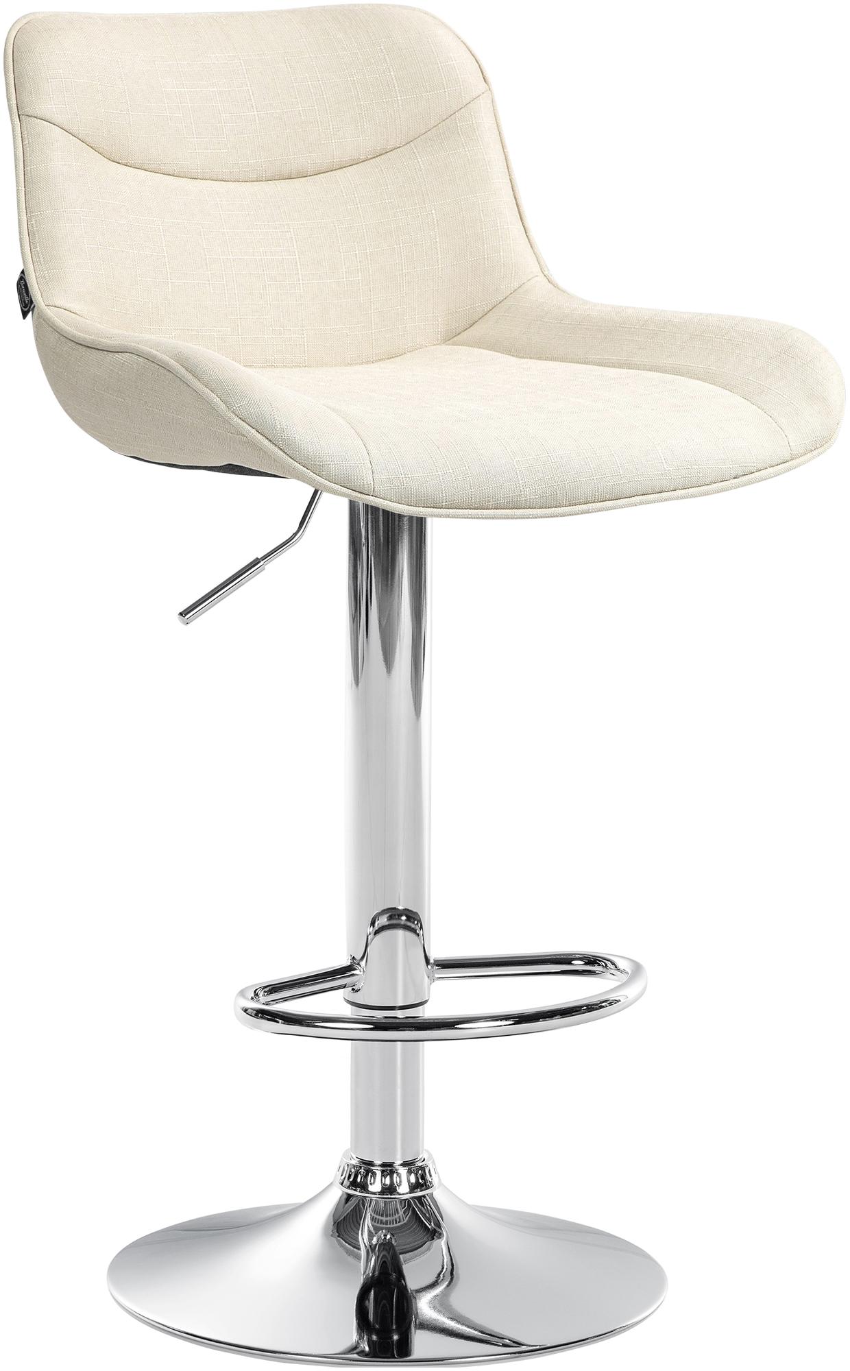 Barhocker Vonore Stoff chrom, creme