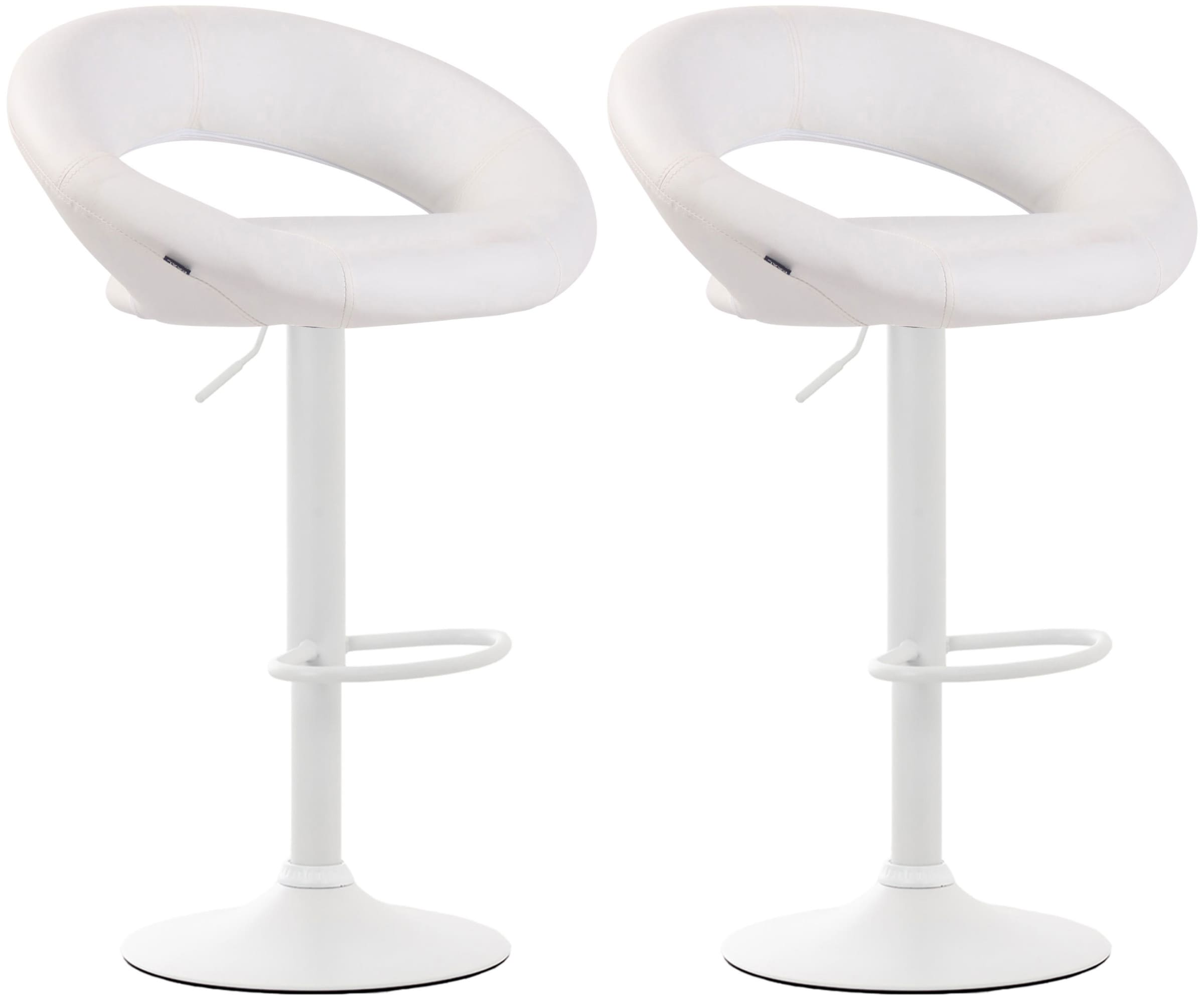 2er Set Barhocker Olinda Kunstleder weiß, weiß