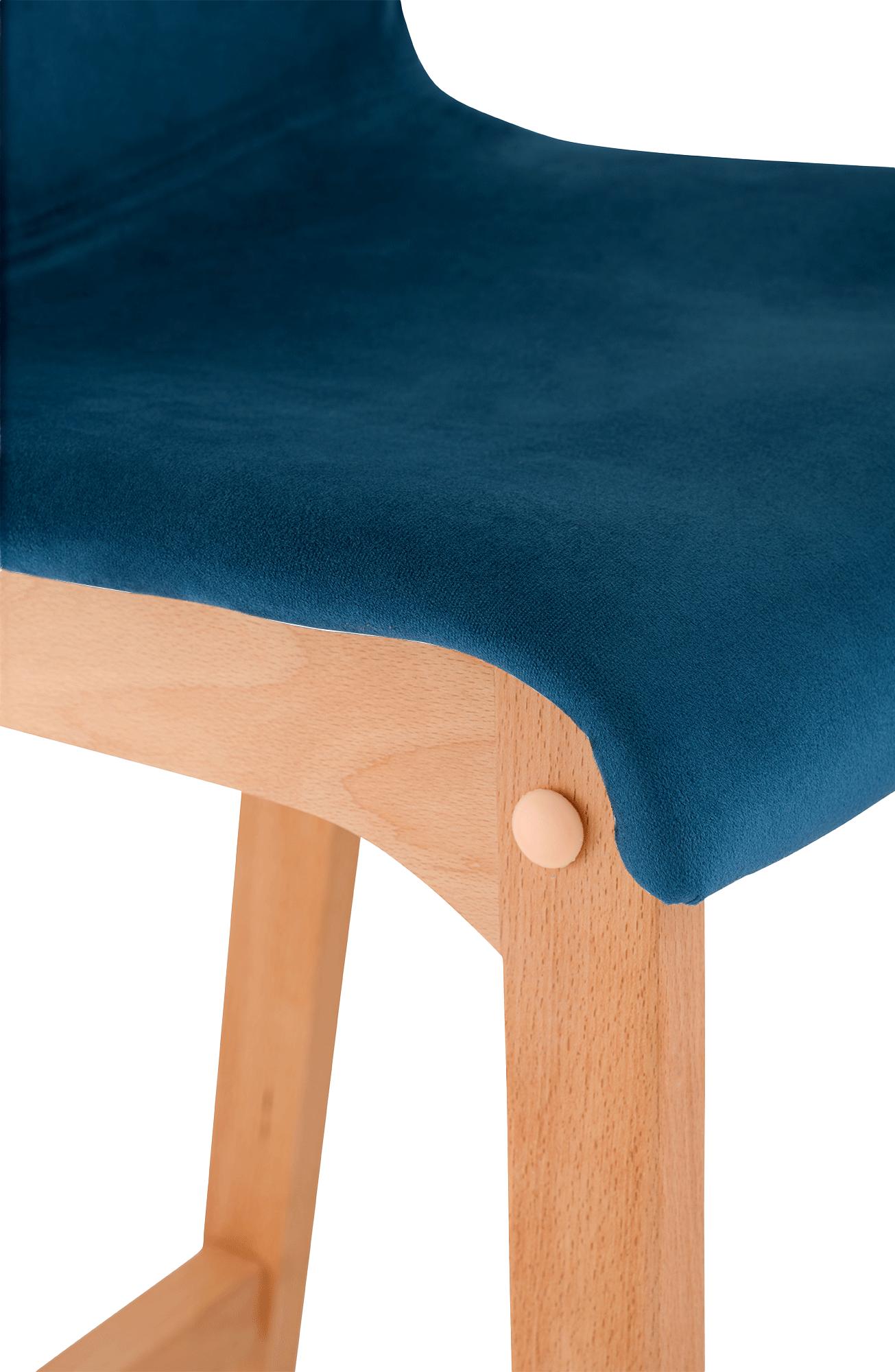Barhocker Hoover Samt Natura, blau