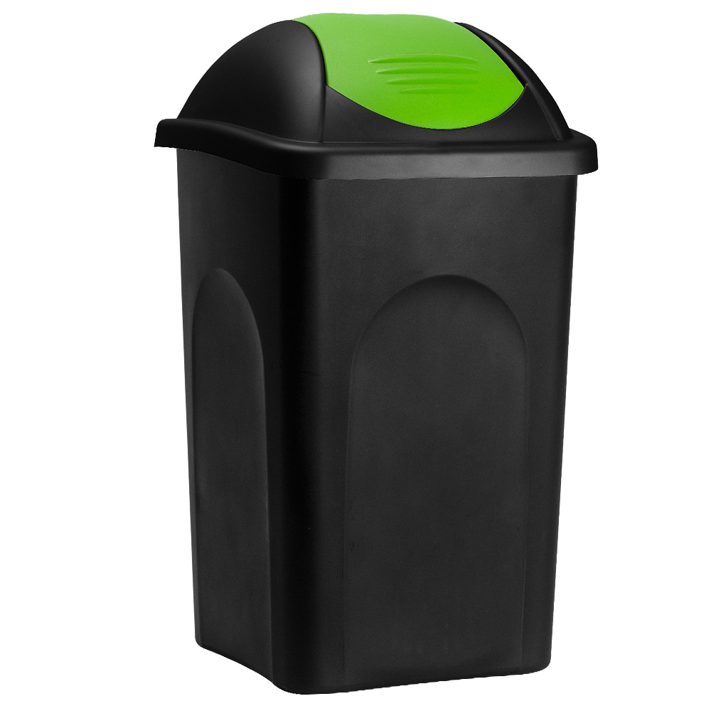 Mülleimer Schwarz/Grün Kunststoff 60L