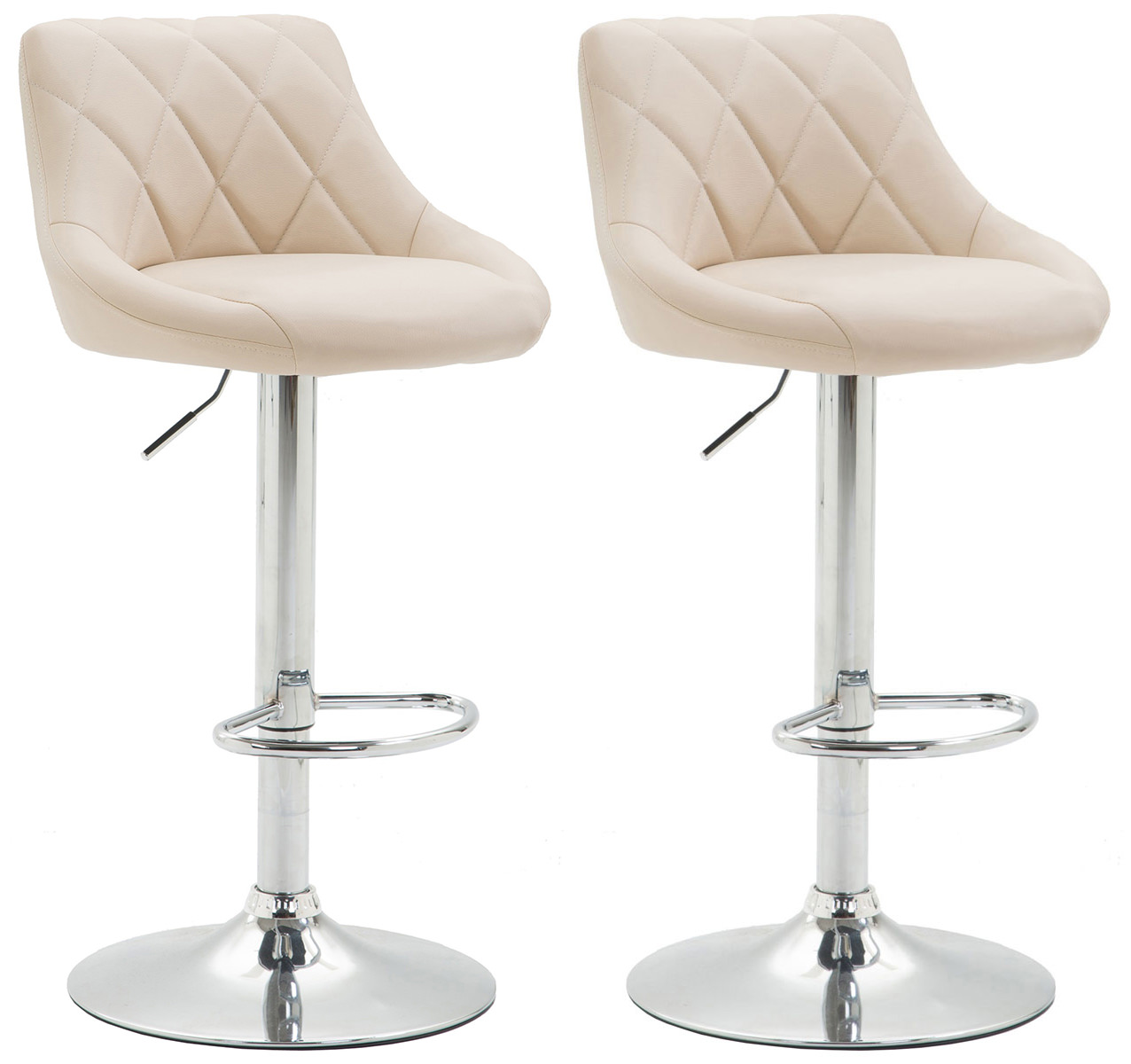 2er Set Barhocker Lazio Kunstleder C, creme