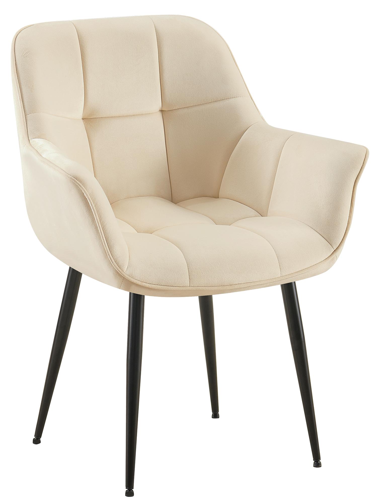 Esszimmerstuhl Roseville Samt, creme