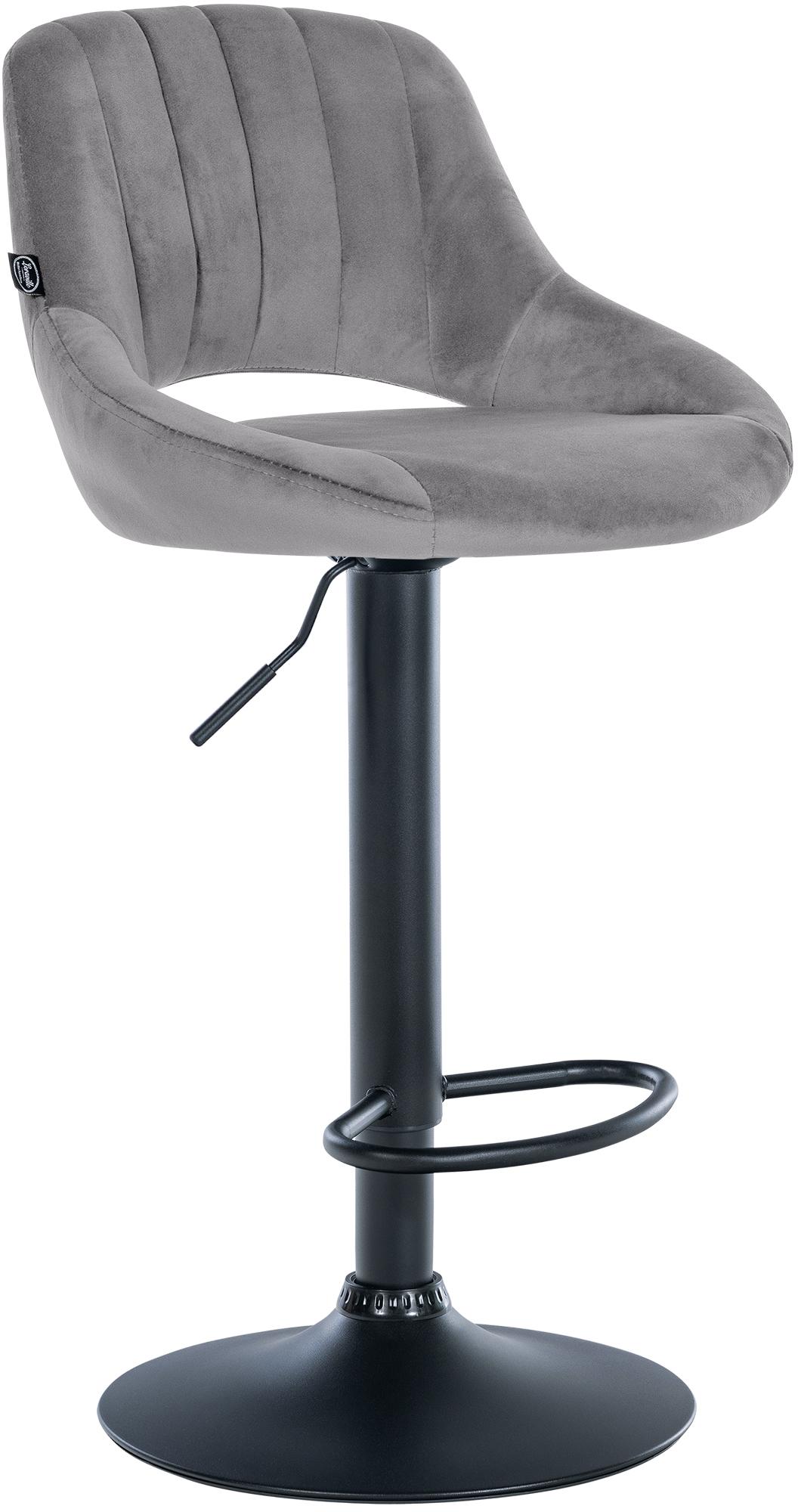 Barhocker Milet Samt schwarz, dunkelgrau