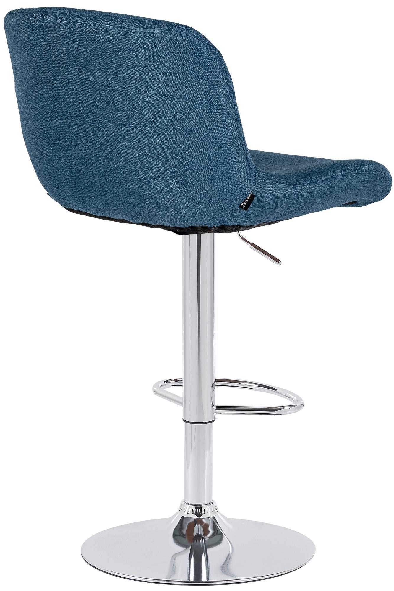 Barhocker Solon Chrom Stoff, blau