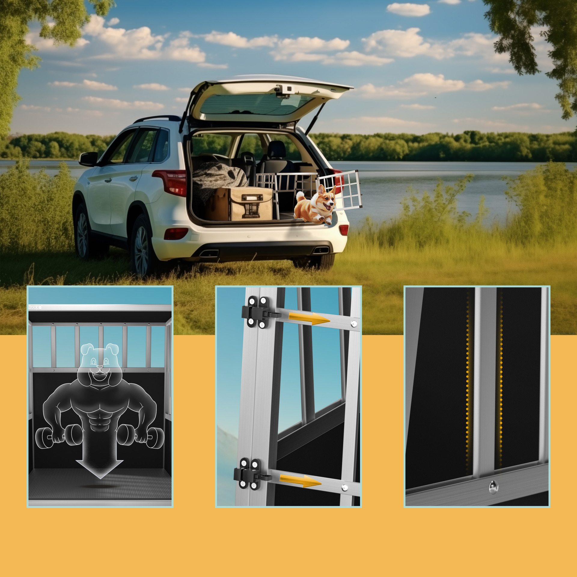 Hundetransportbox M Alu 70x54x51cm