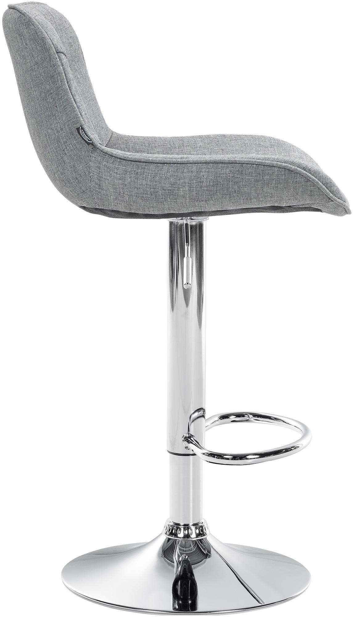2er Set Barhocker Vonore Stoff chrom, grau