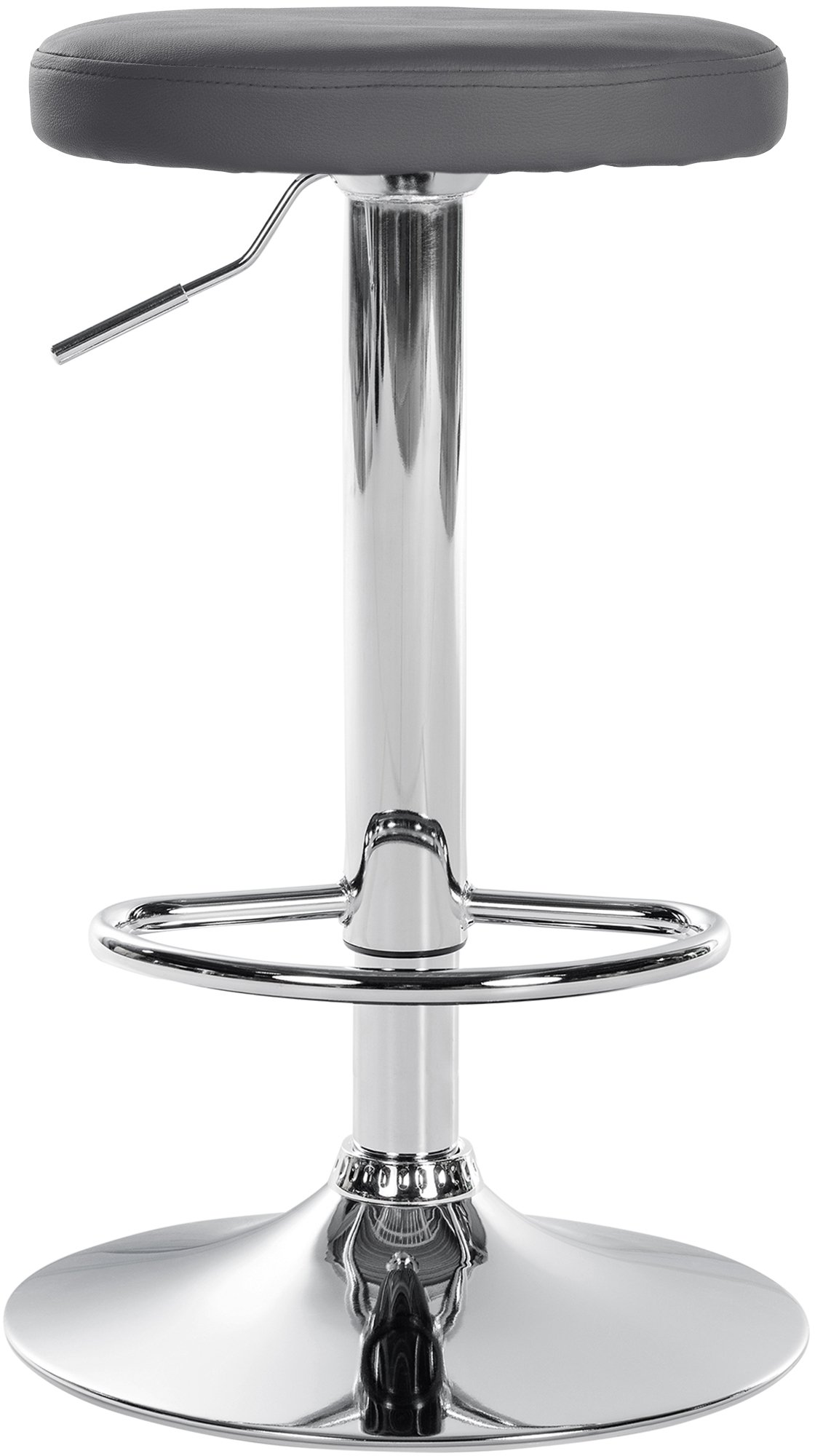 2er Set Barhocker Ponte Kunstleder chrom, grau