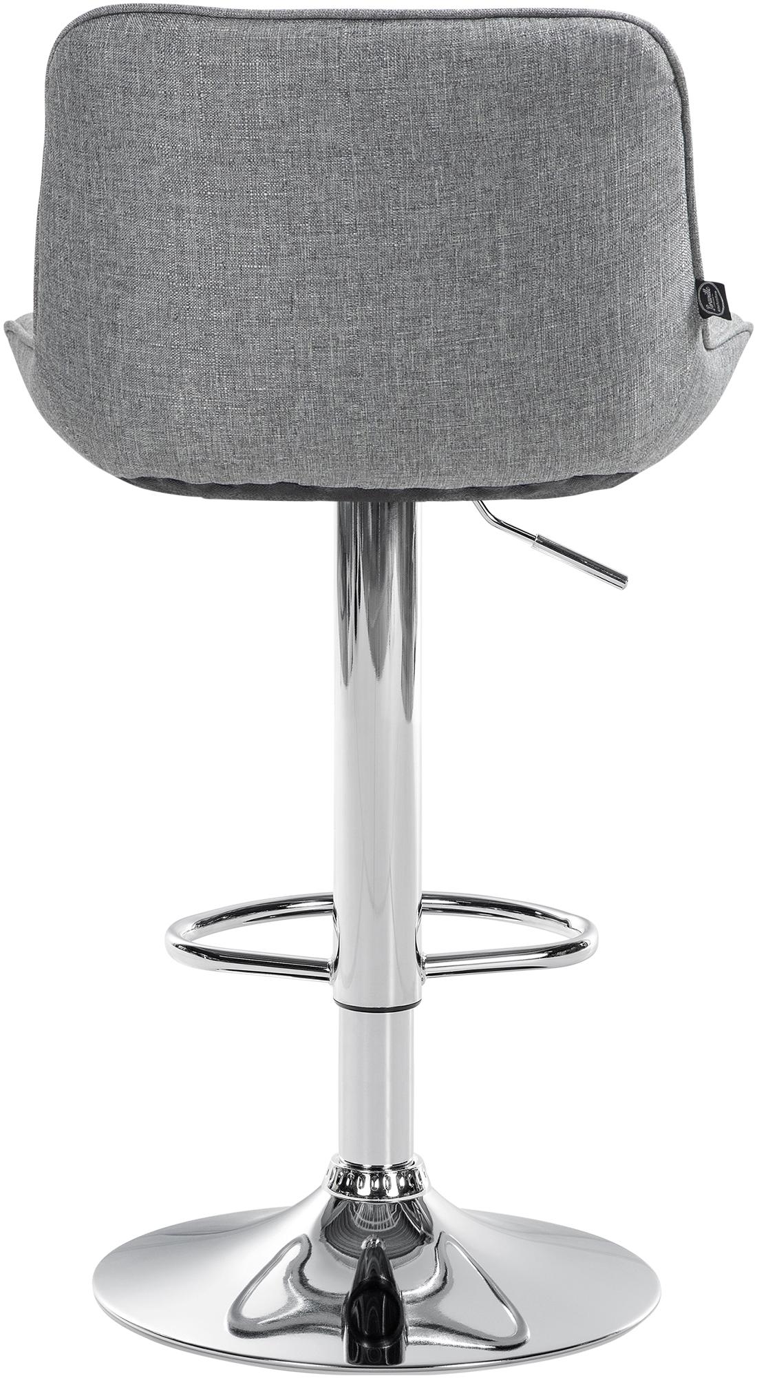 Barhocker Vonore Stoff chrom, grau