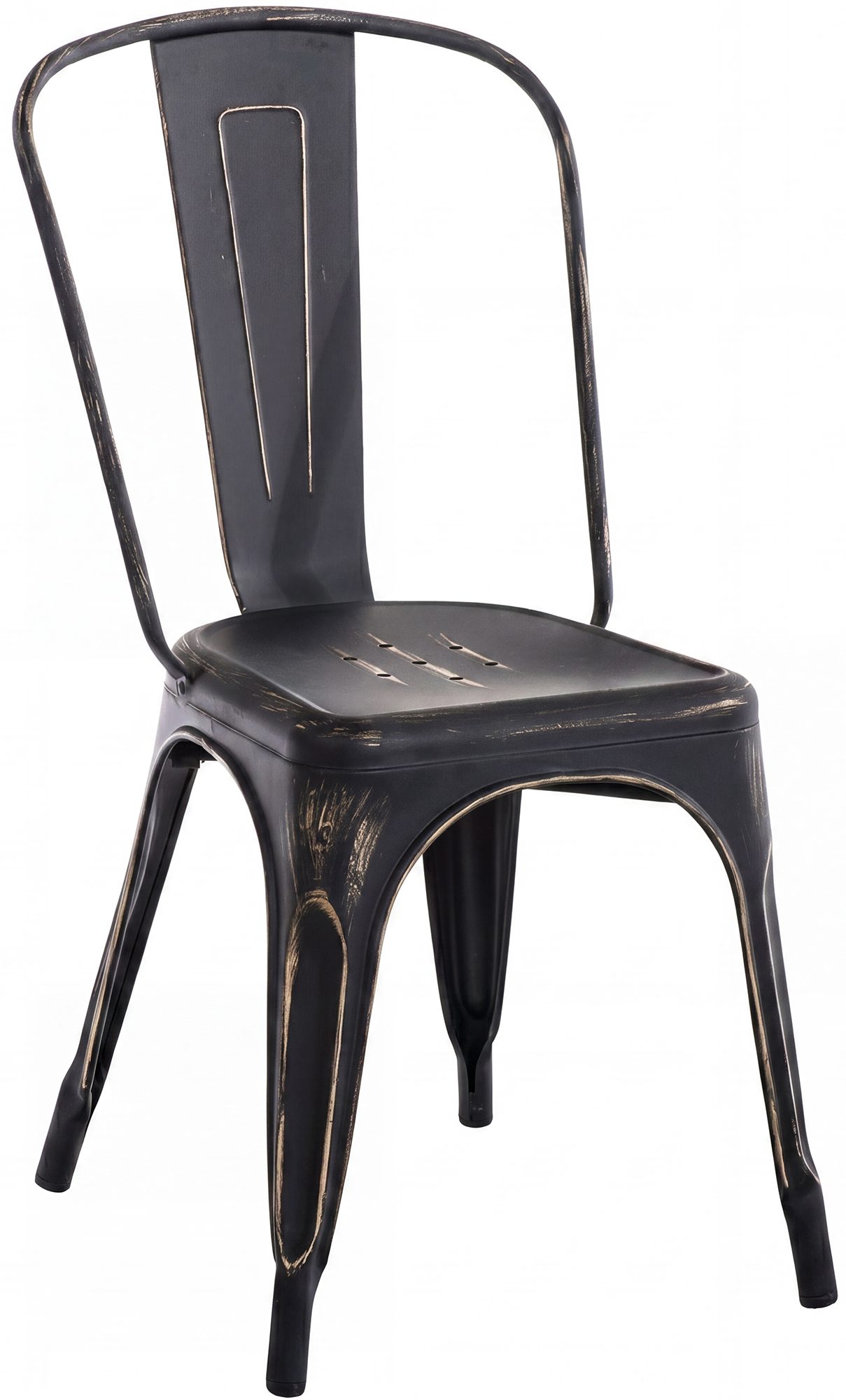 Stuhl Benedikt antik, schwarz-gold