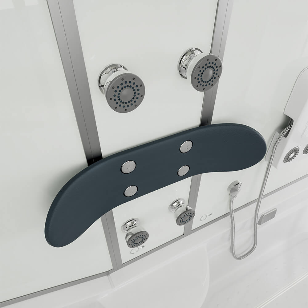 Duschkabine mit Badewanne ALLIN 2IN1 - 170 x 90 Weiß Rechts