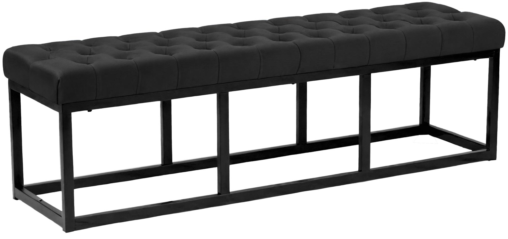 Sitzbank Polson Samt Schwarz 150 cm, schwarz