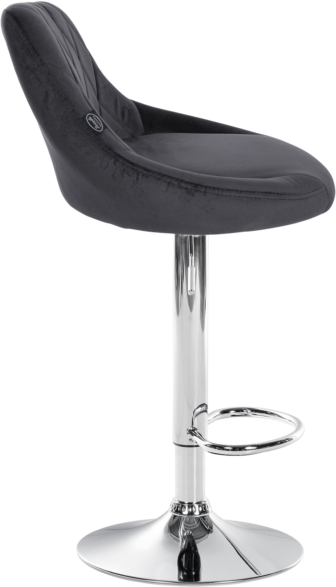 2er Set Barhocker Lazio Samt chrom, dunkelgrau