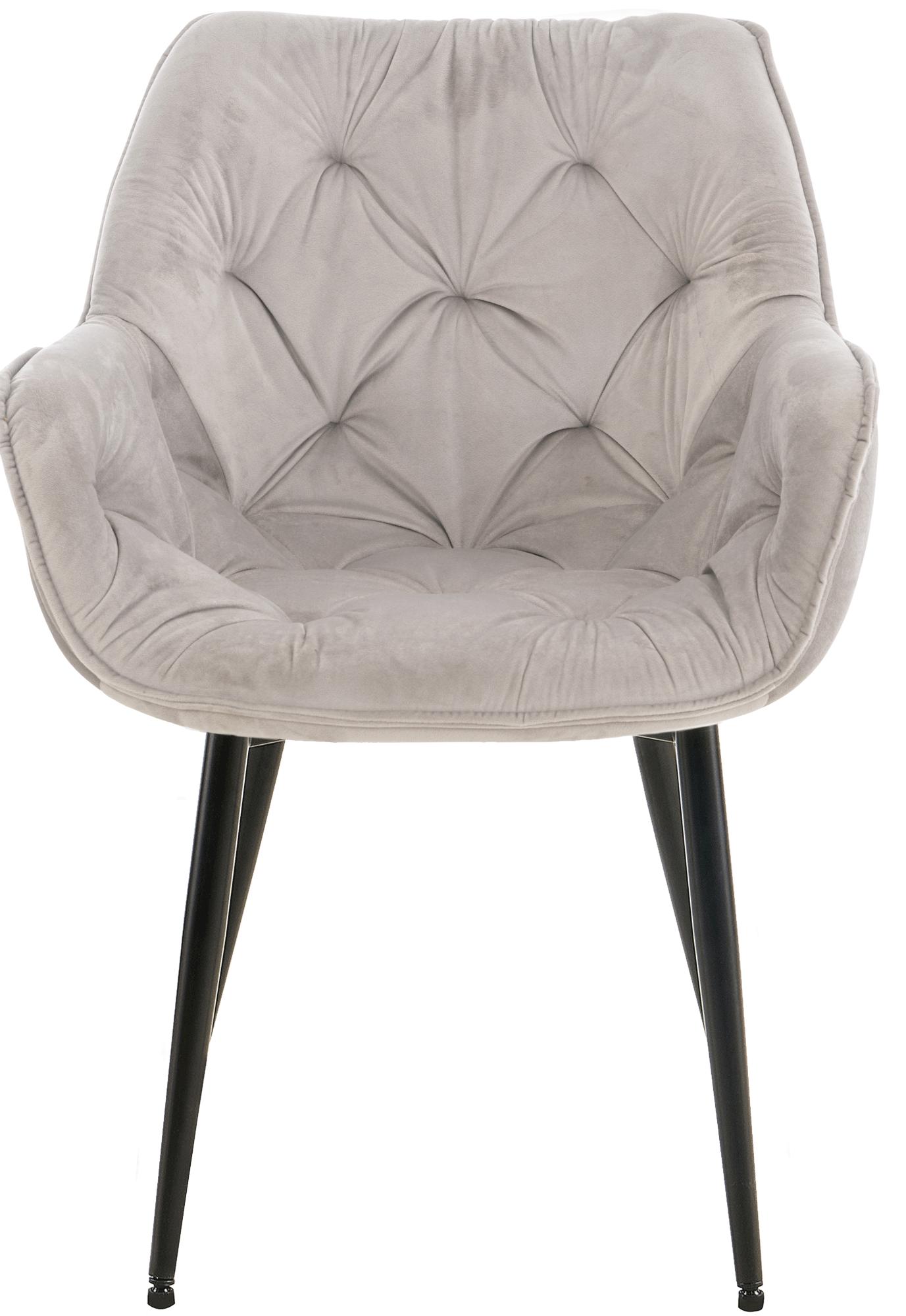 4er Set Stuhl Tanna Samt, grau