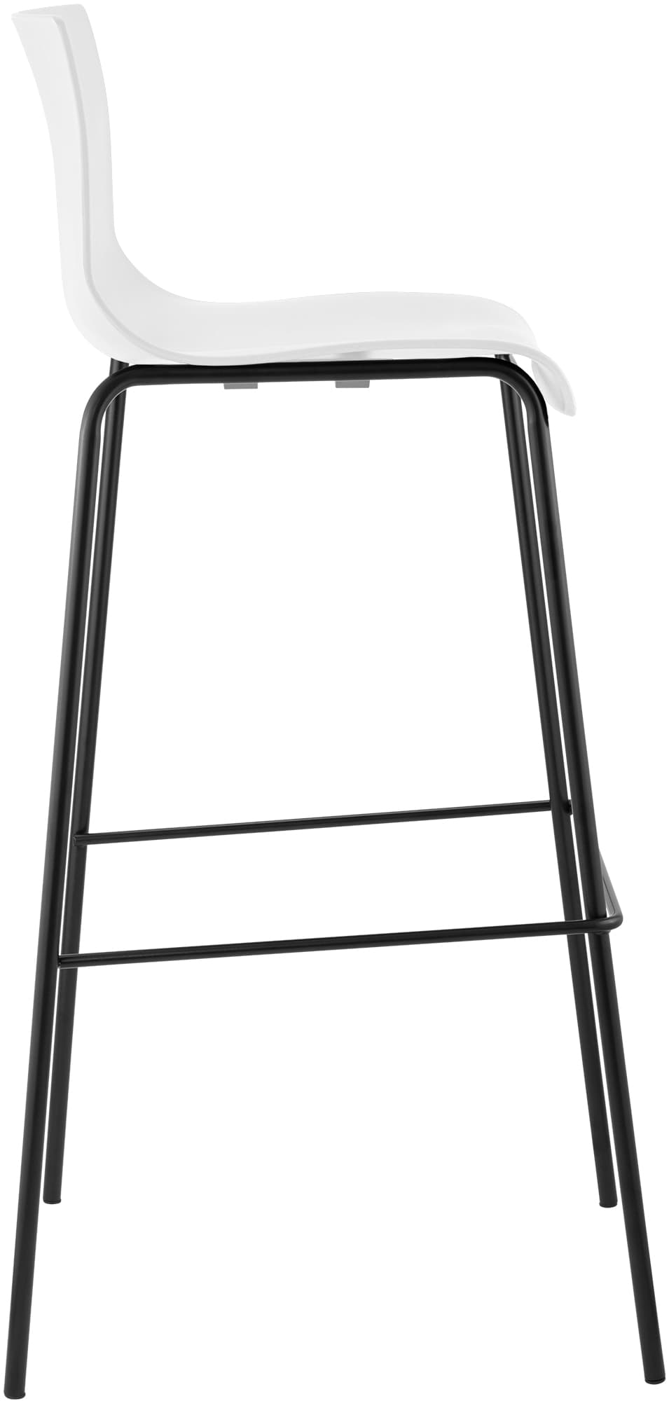 2er Set Barhocker Hoover Kunststoff 4-Fuß Gestell schwarz, weiß