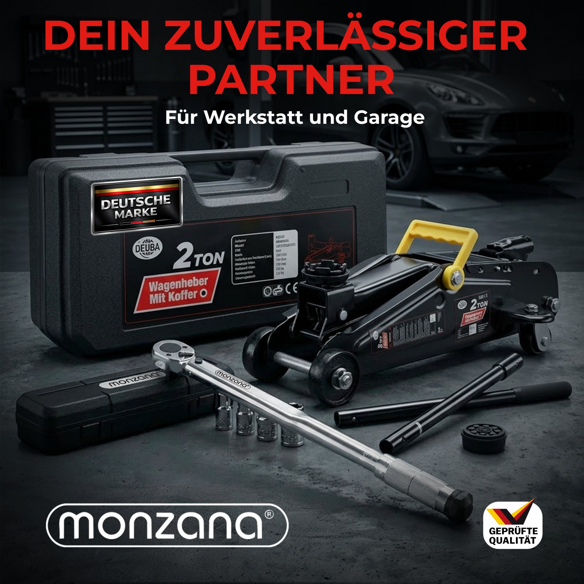Wagenheber 2t 135-330mm + Drehmomentschlüssel 6-tlg