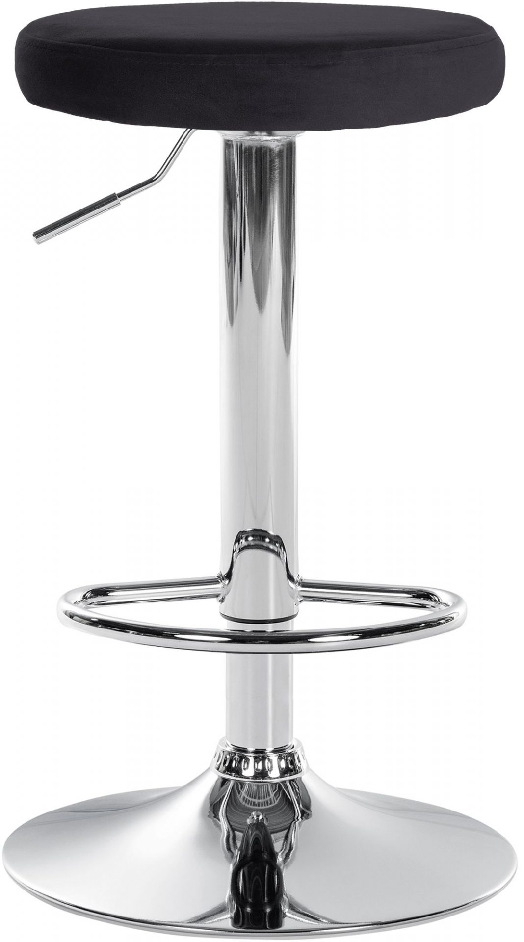 Barhocker Ponte Samt chrom, schwarz