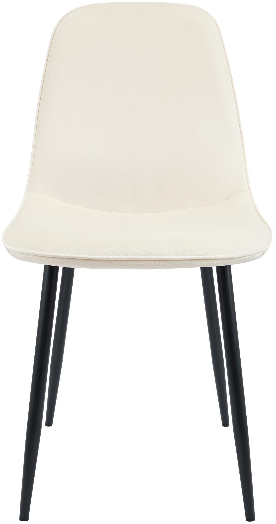 2er Set Esszimmerstuhl Maryam Samt, creme
