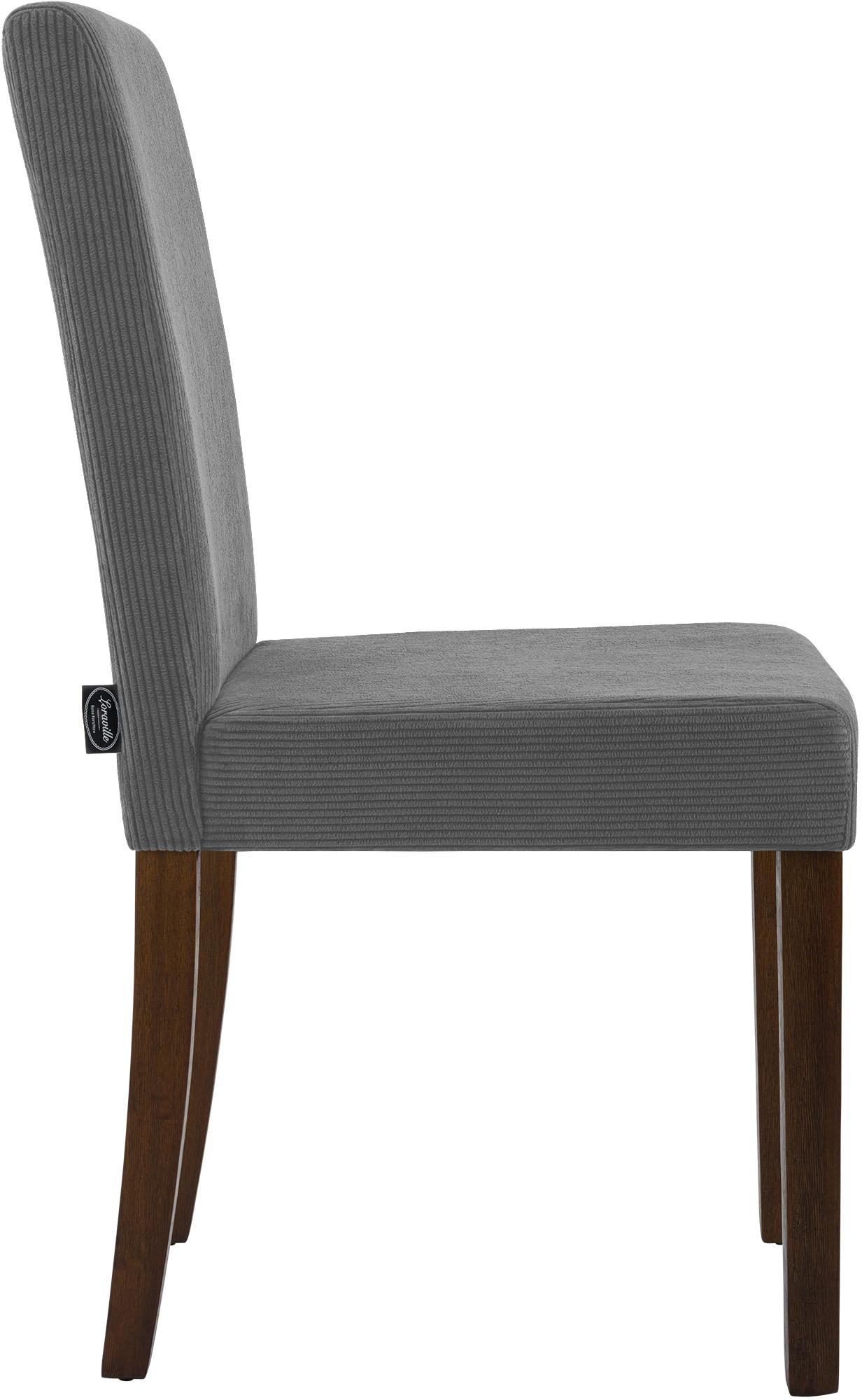 2er Set Esszimmerstuhl Ina Cord antik dunkel, grau