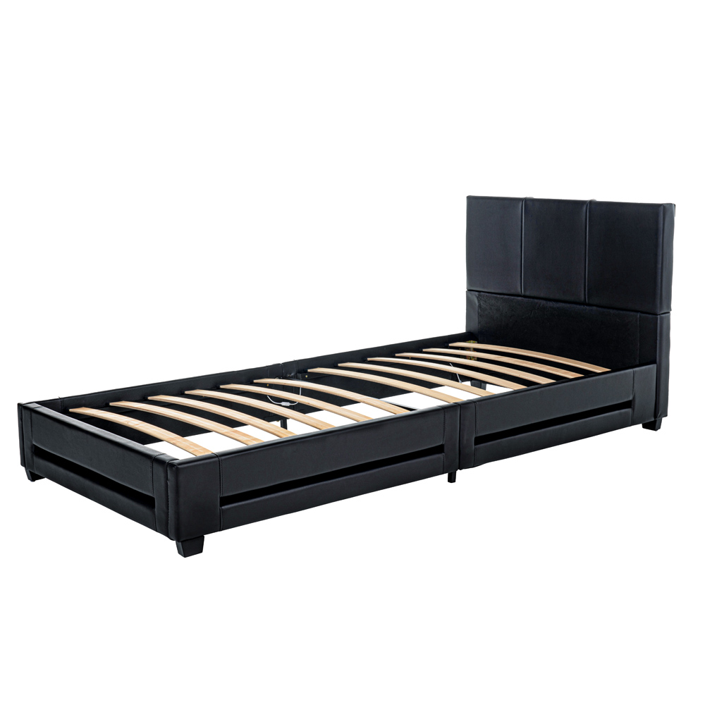 LED Bett ASTEROID - 90 x 200 cm Schwarz