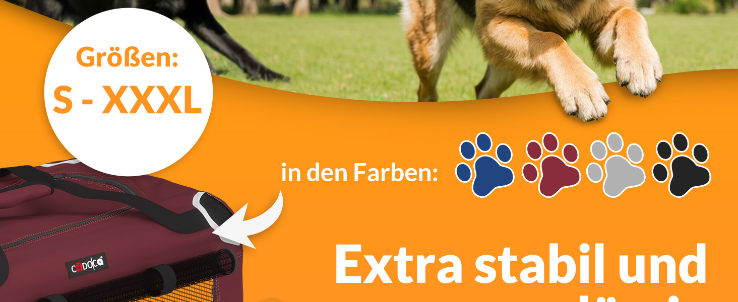 Hundebox faltbar M 60x42x44cm Dunkelrot