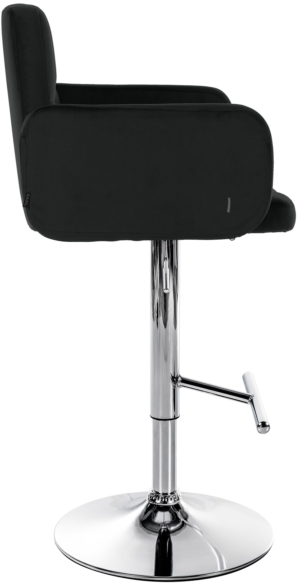 2er Set Barhocker Los Angeles Samt chrom, schwarz