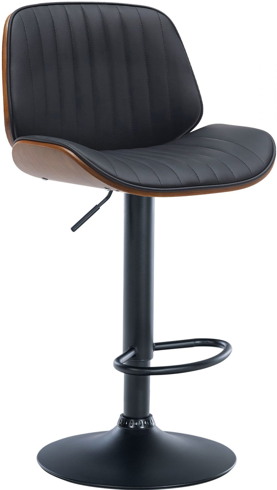 Barhocker Nova Kunstleder schwarz, walnuss/schwarz