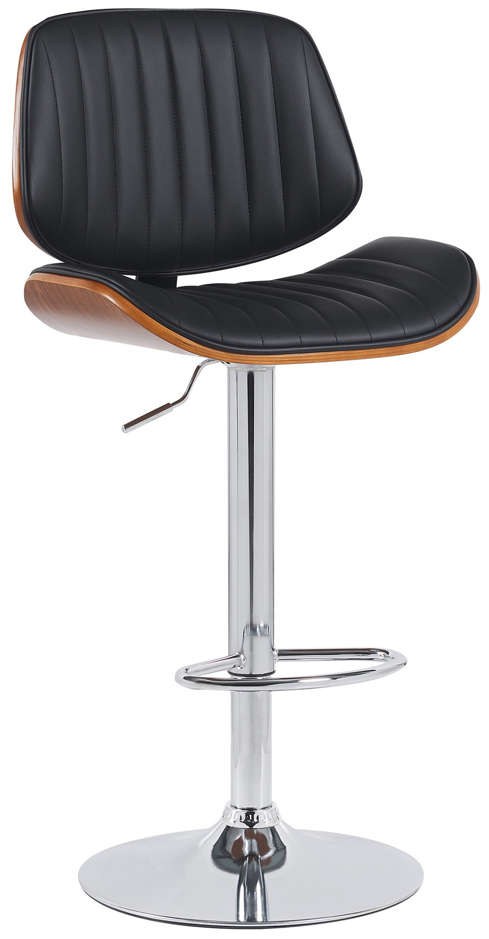 Barhocker Clawson Kunstleder chrom, walnuss/schwarz