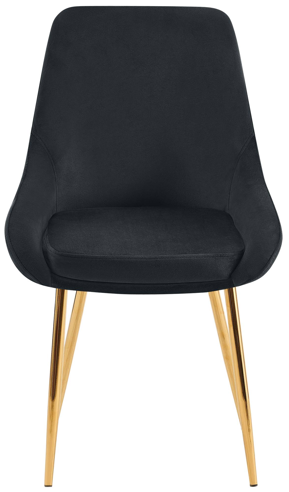 2er Set Esszimmerstuhl Elmira Samt gold, schwarz