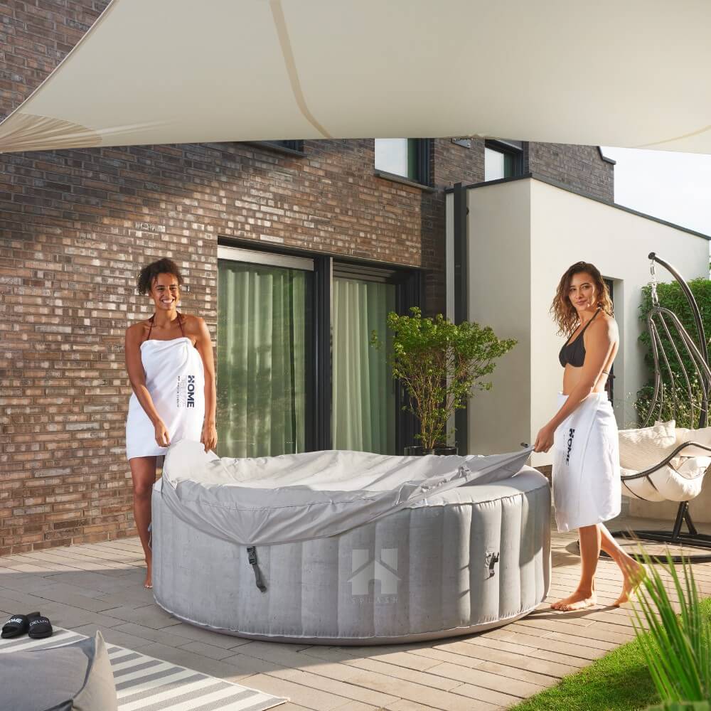 Outdoor Whirlpool SPLASH inkl. Abdeckung - Ø208 cm 6 Personen Beton