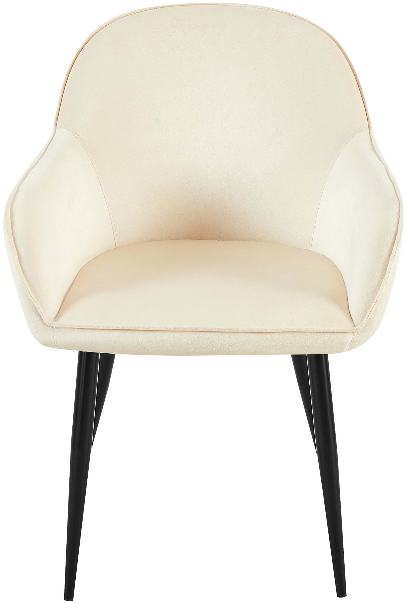 2er Set Esszimmerstuhl Boise Samt, creme
