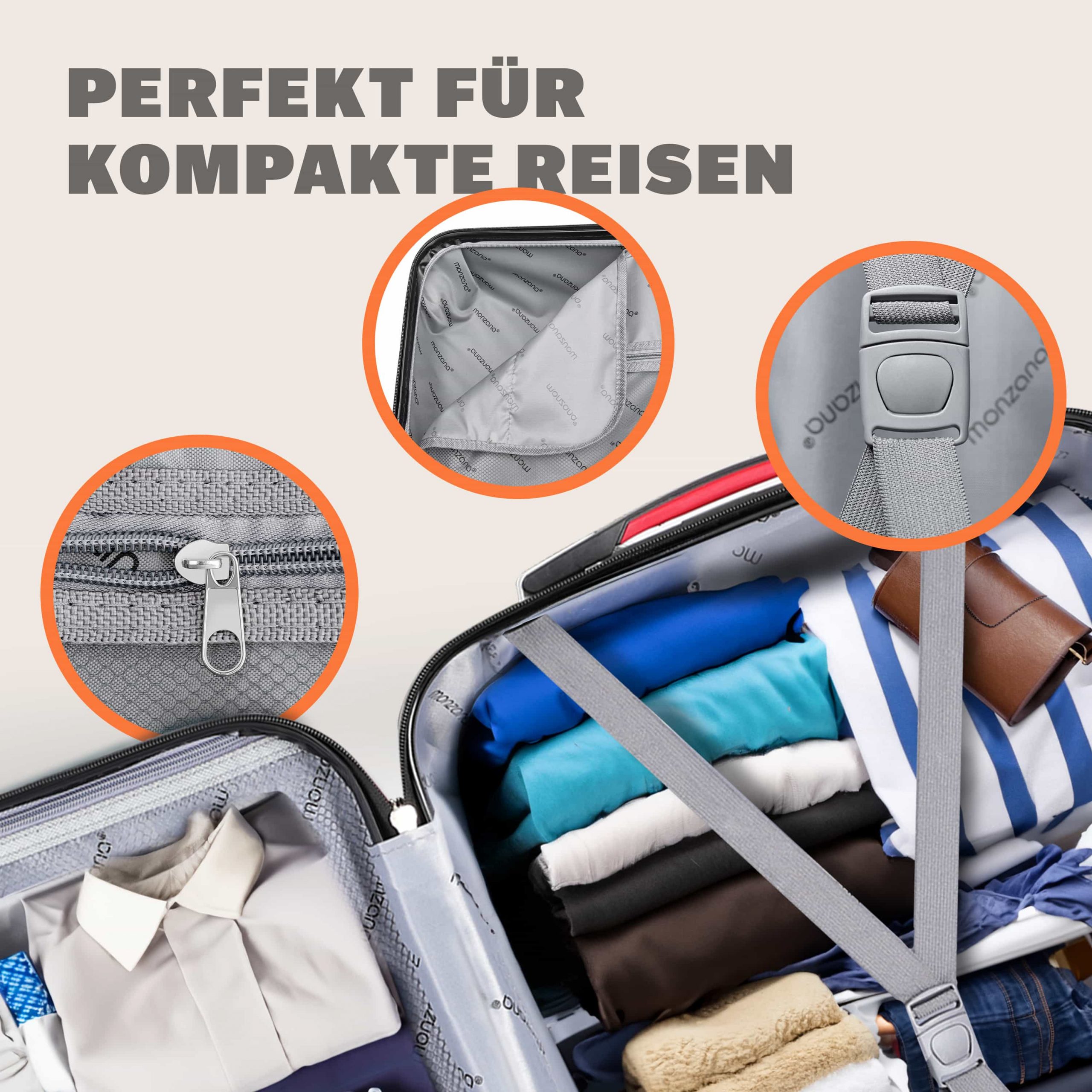 Hartschalenkoffer Rollen 360º Handgepäck Blau ABS
