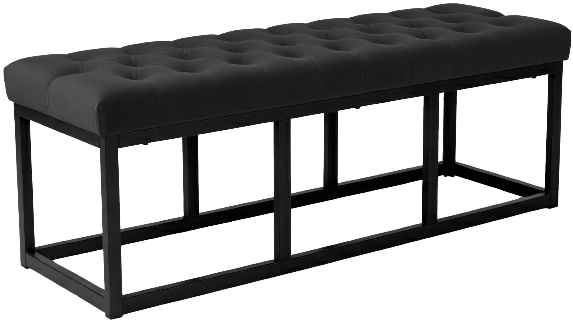 Sitzbank Polson Samt Schwarz 120 cm, schwarz