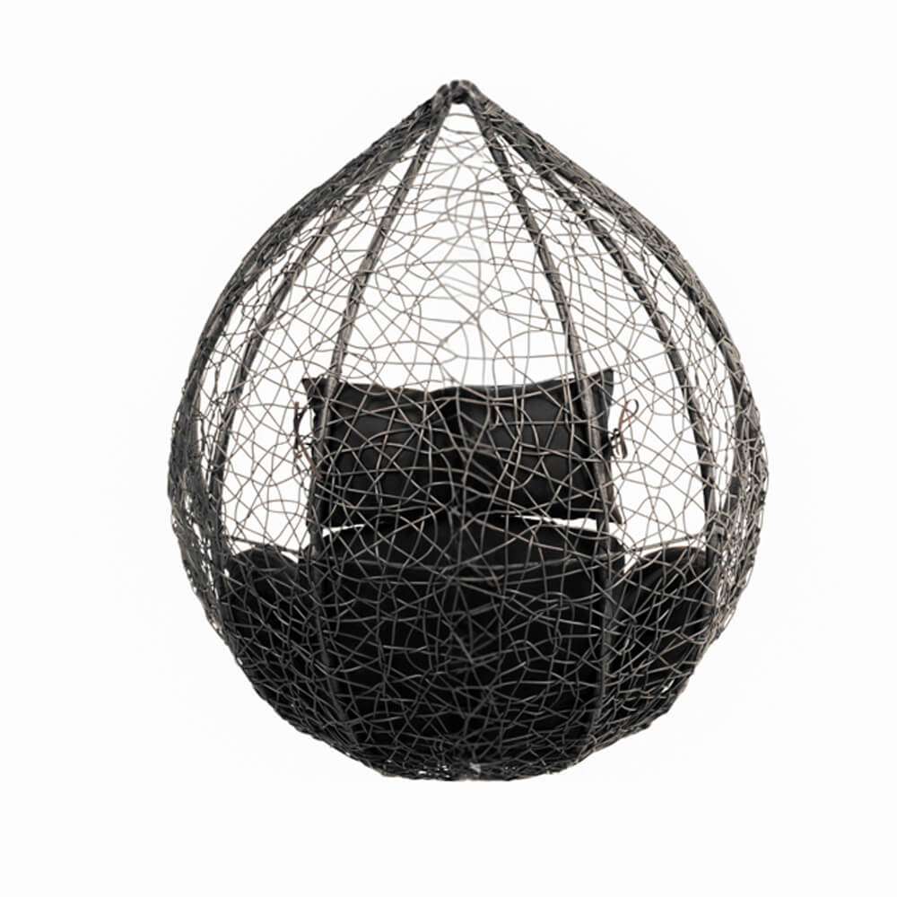 Polyrattan Hängesessel CIELO - Schwarz nur Korb
