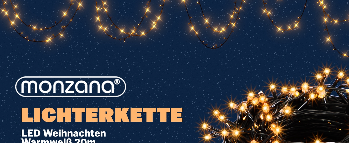 Lichterkette Warmweiß 20m Fernbedienung