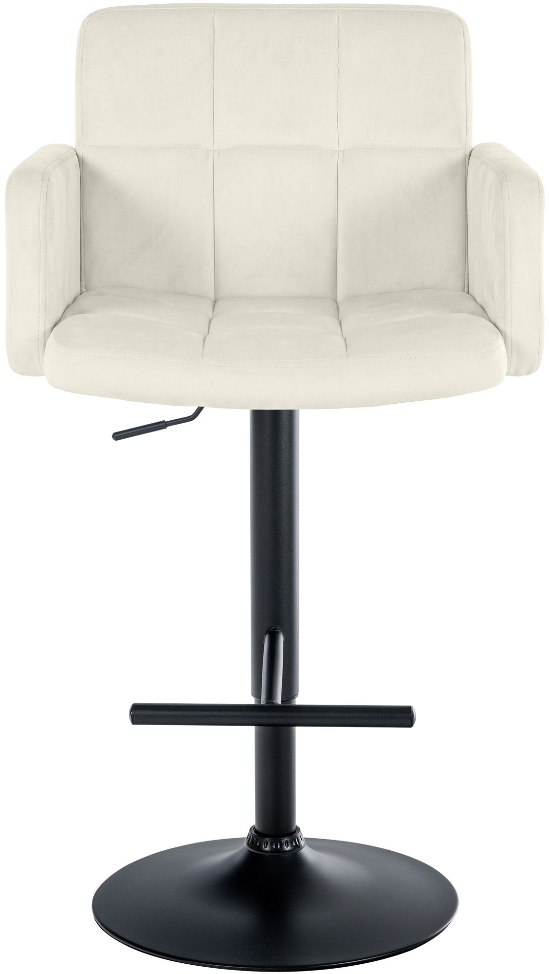 Barhocker Los Angeles Samt schwarz, creme