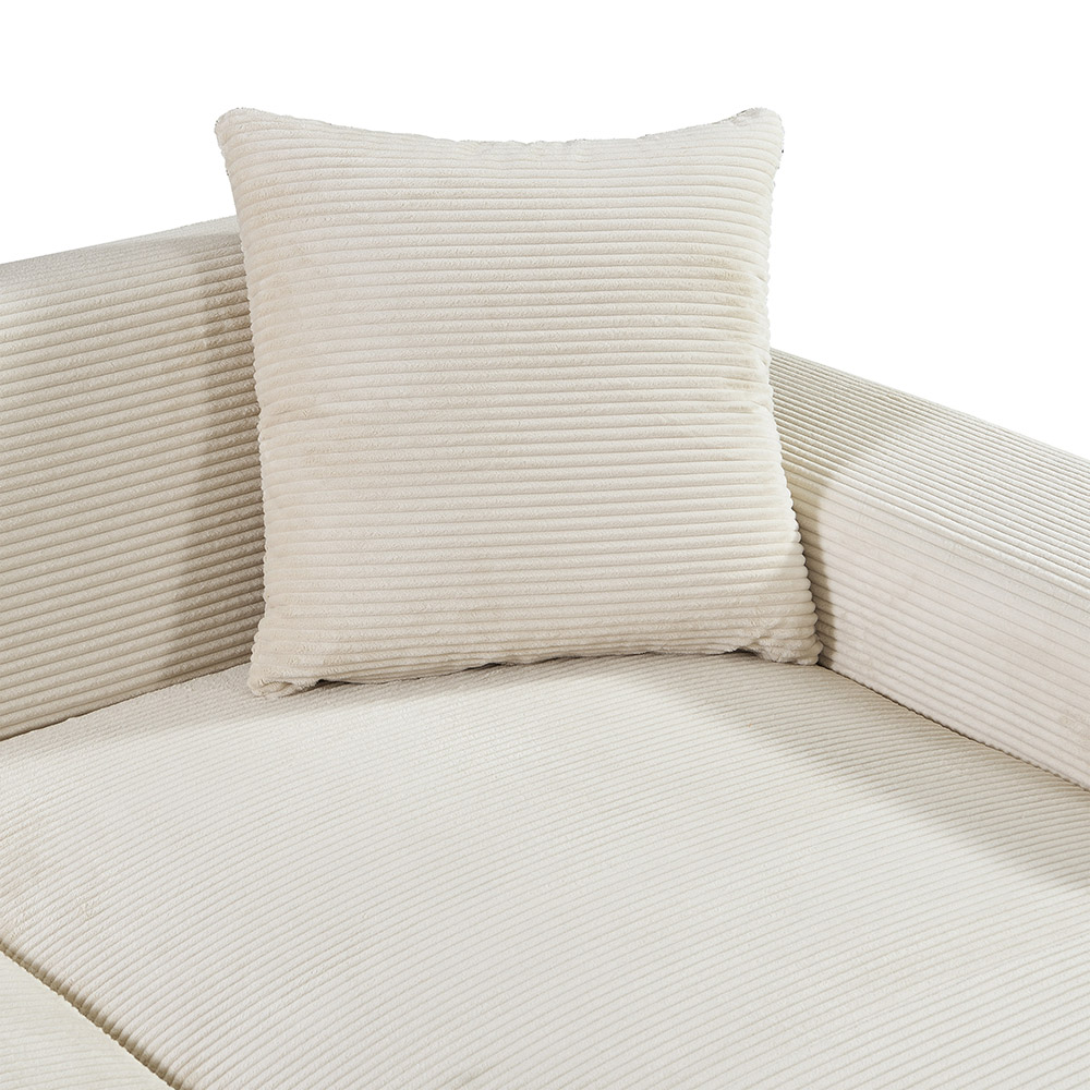 Ecksofa AMELIO Cord Beige Links - 240 x 178 cm