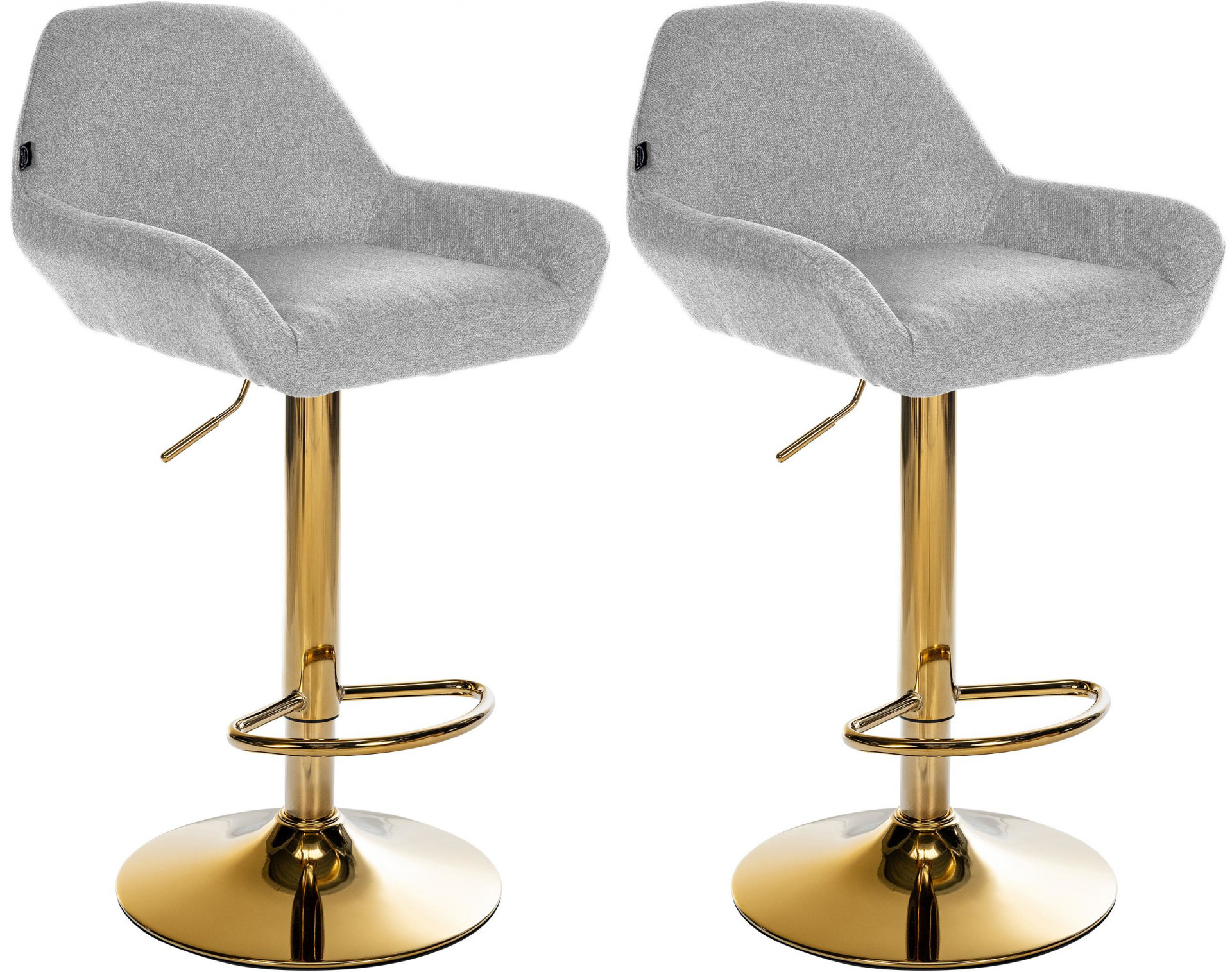 2er Set Barhocker Braga Gold Stoff, grau