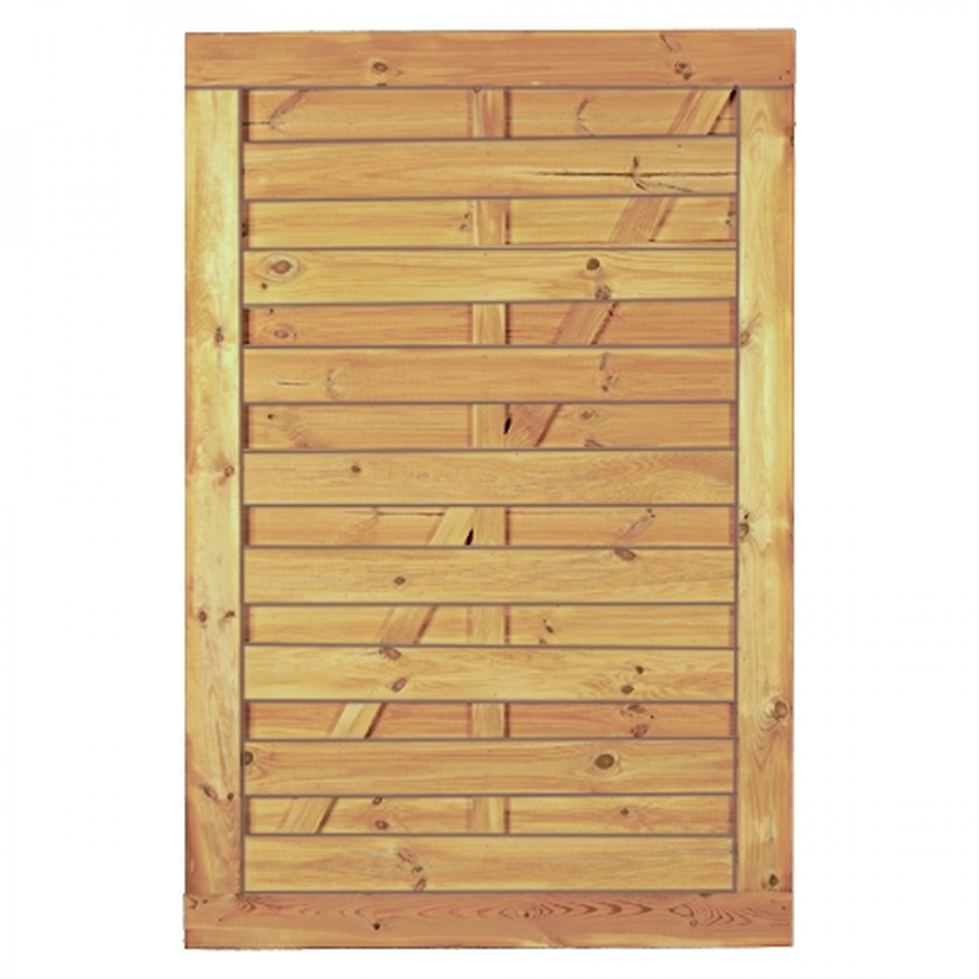 Maxi-Massiv-Tor 100 x 150 cm, Rahmen 45/90 mm, ohne Beschlag, kdi grün, Lamellen geriffelt & geschraubt