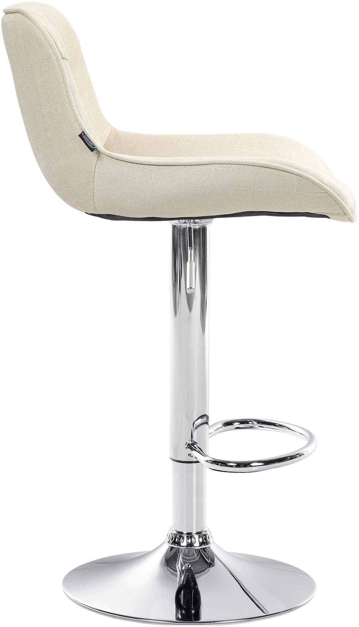 2er Set Barhocker Vonore Stoff chrom, creme
