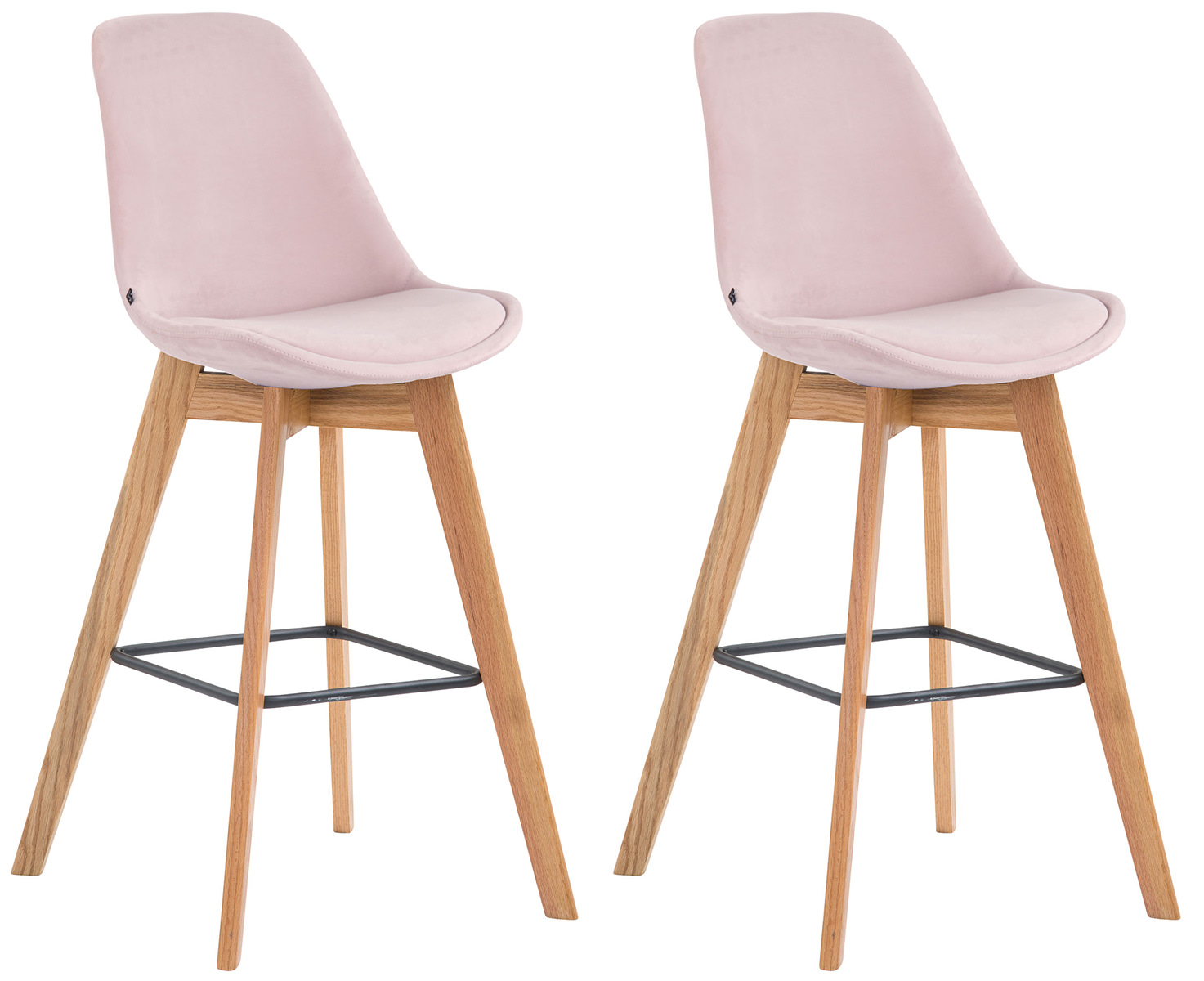 2er Set Barhocker Metz Samt natura, pink
