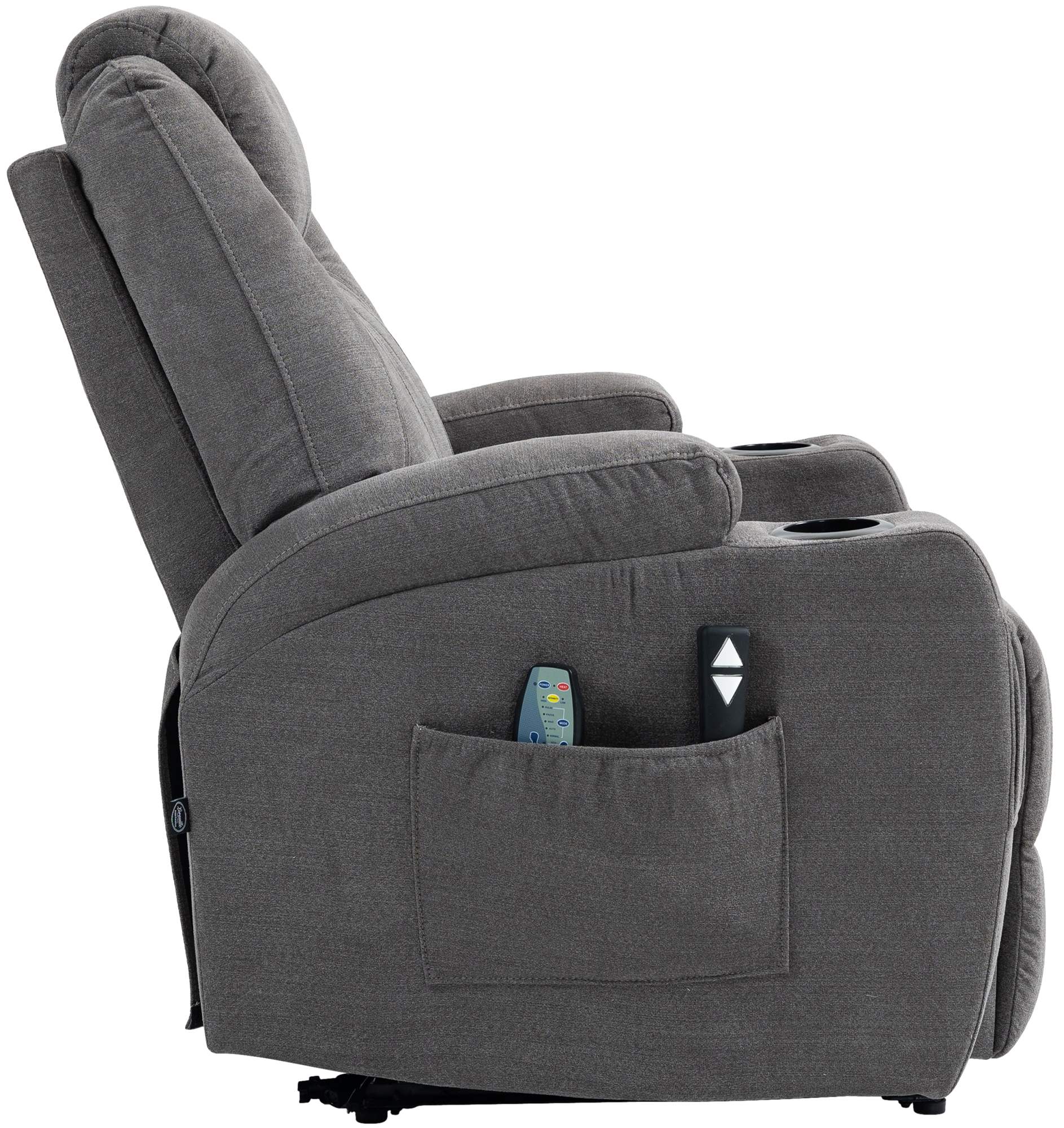 Sessel Hepler mit Massagefunktion Stoff, grau