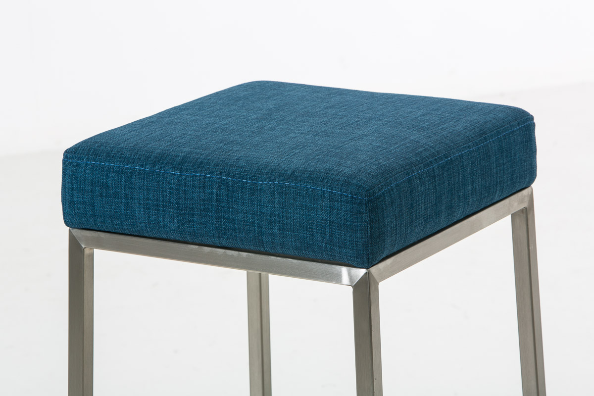 2er Set Barhocker Montreal 80 Stoff edelstahl, blau