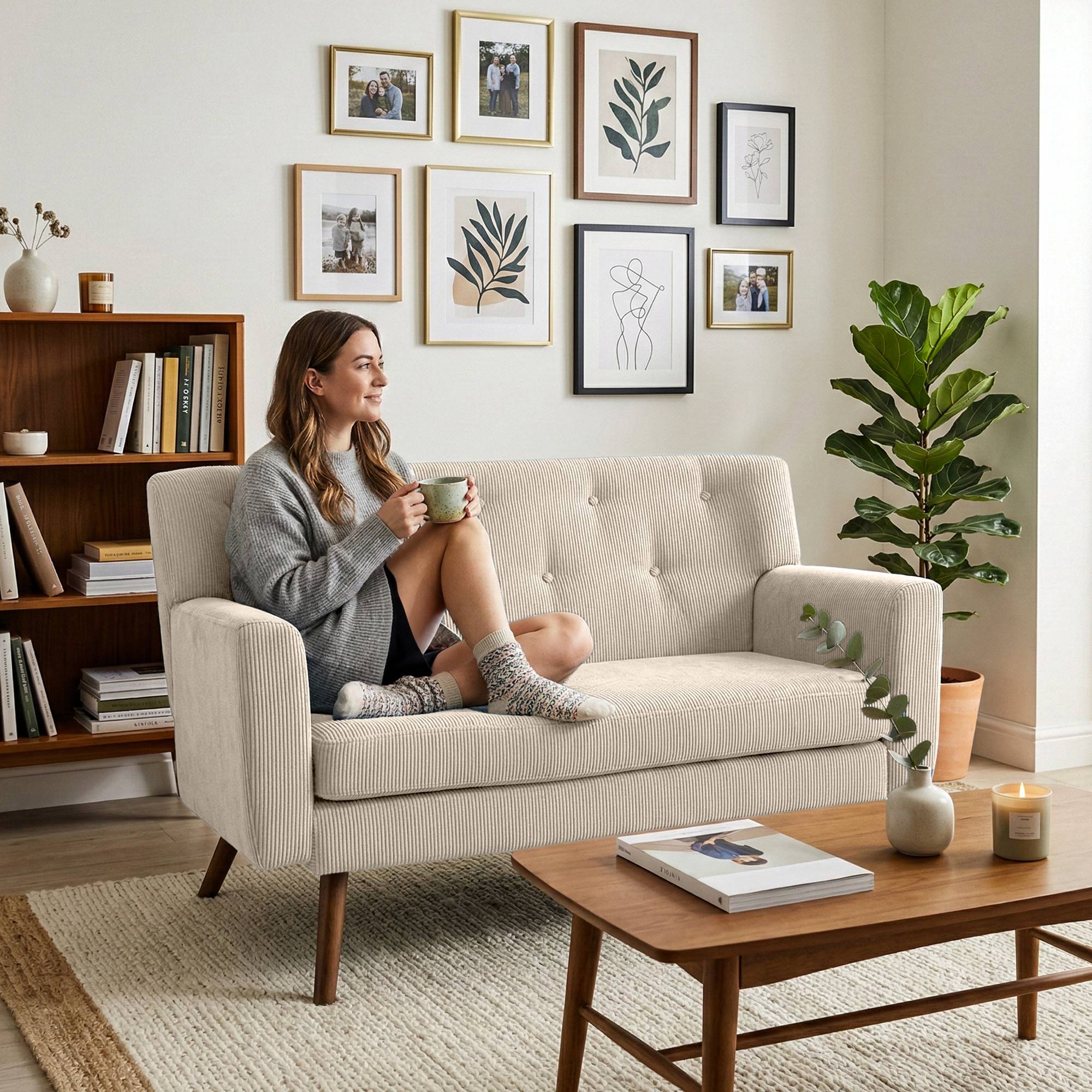 Sofa Kioni Cord, creme
