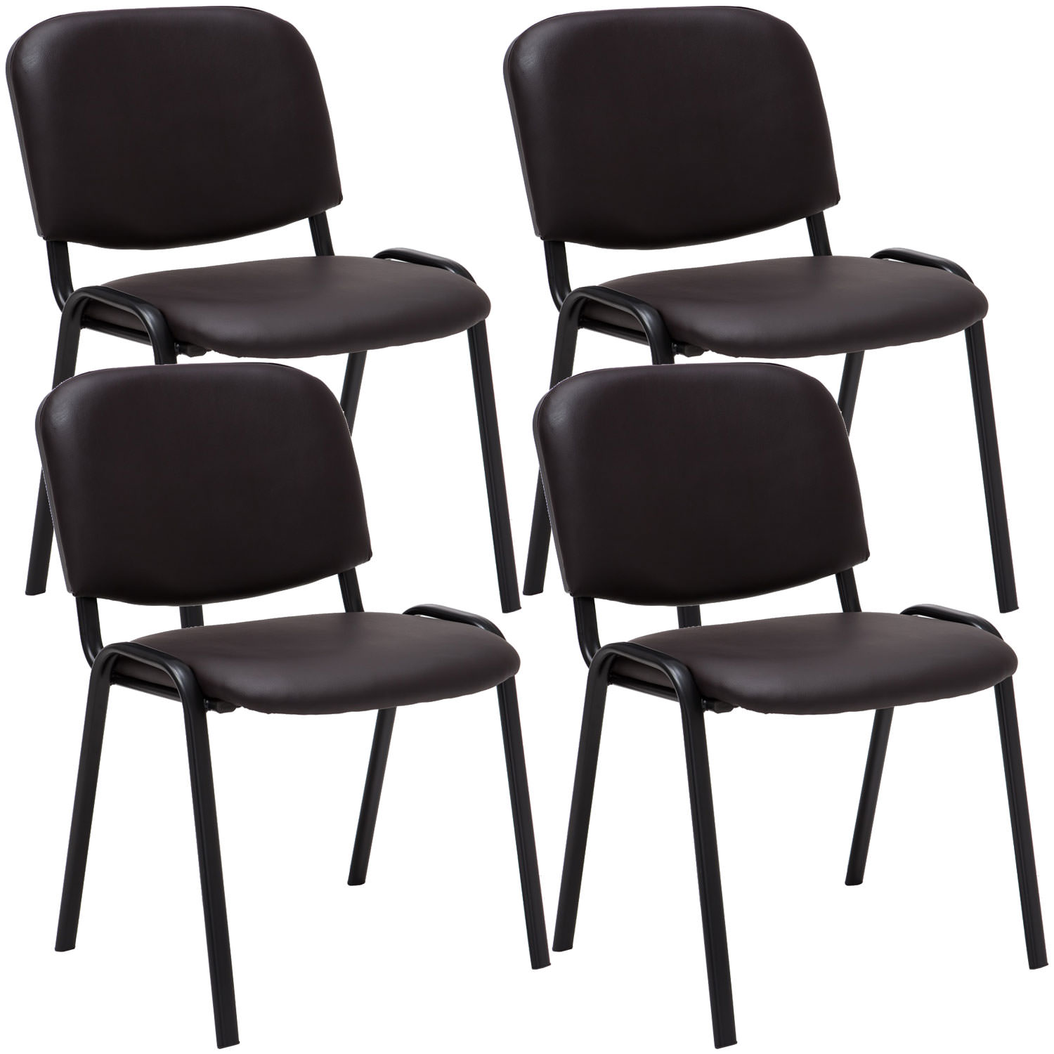 4er Set Besucherstuhl Ken Kunstleder, braun
