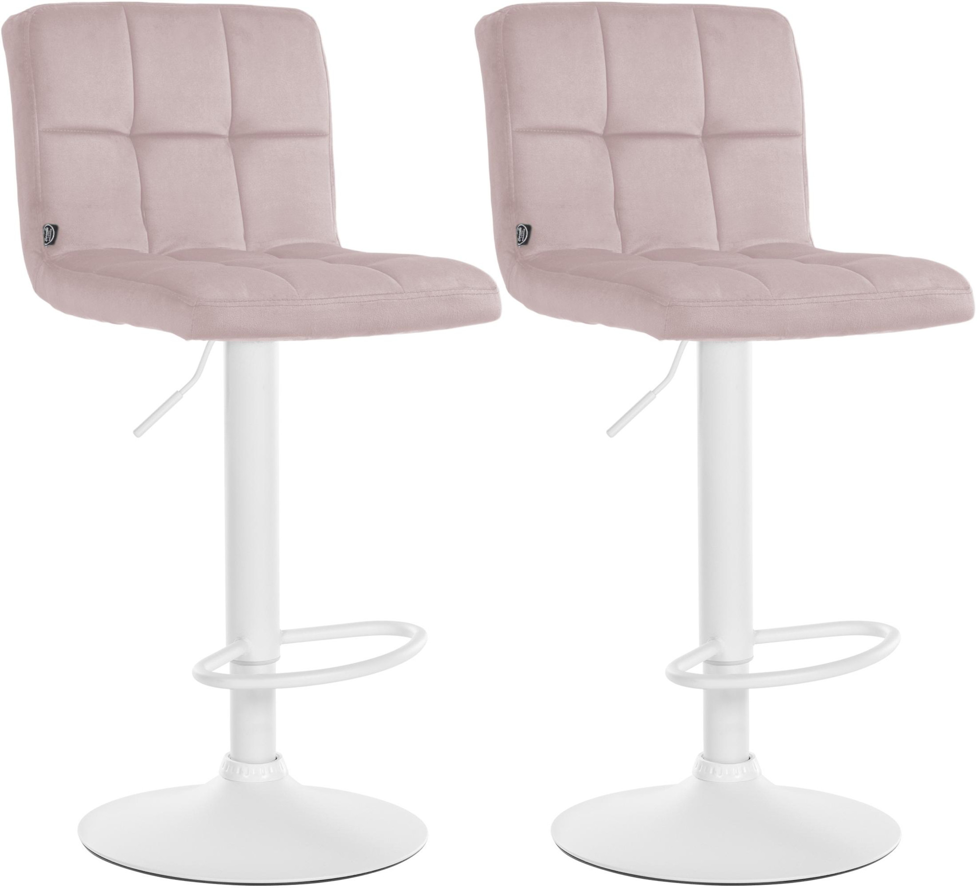 2er Set Barhocker Peru Samt weiß, rosa