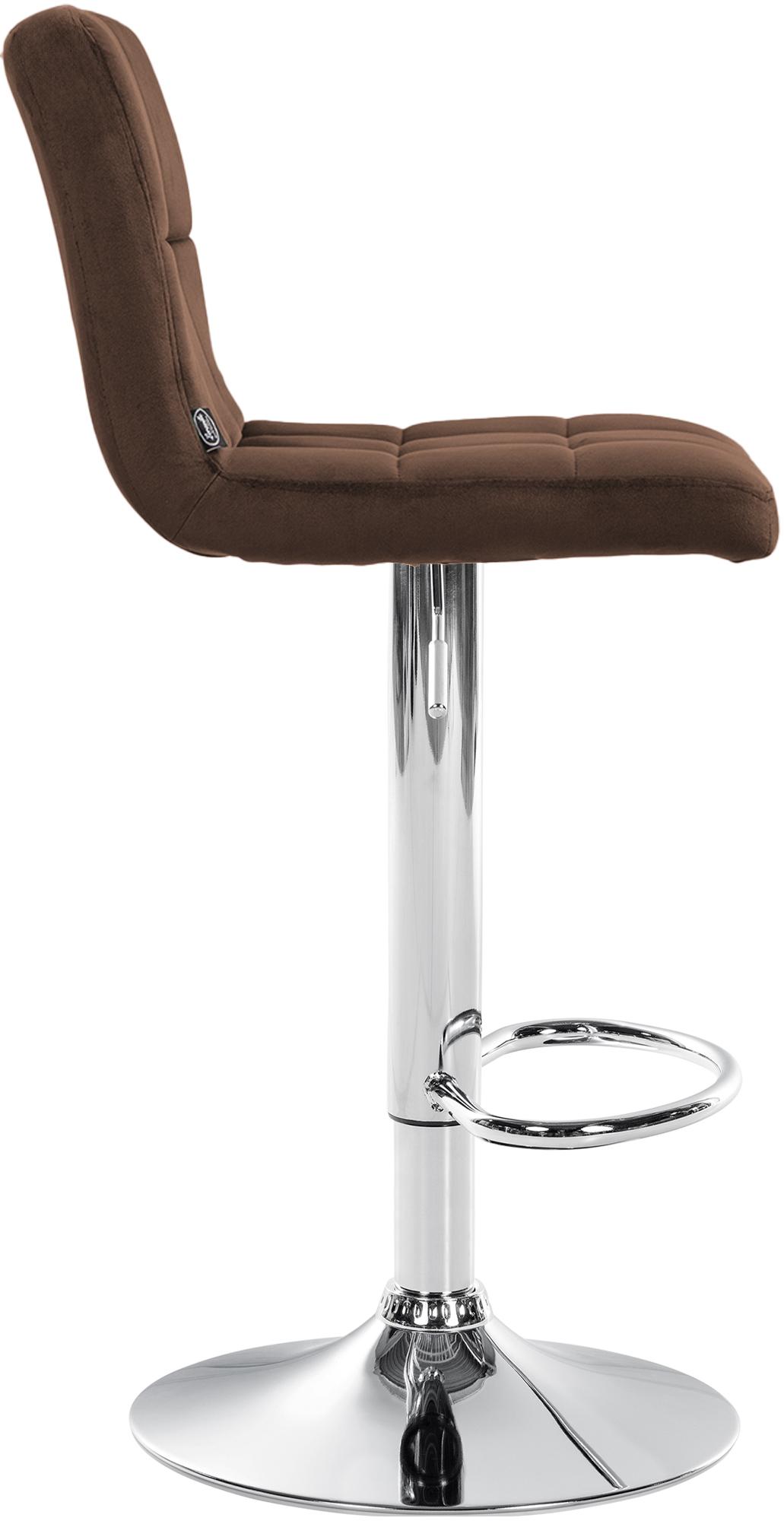 Barhocker Peru Samt chrom, braun